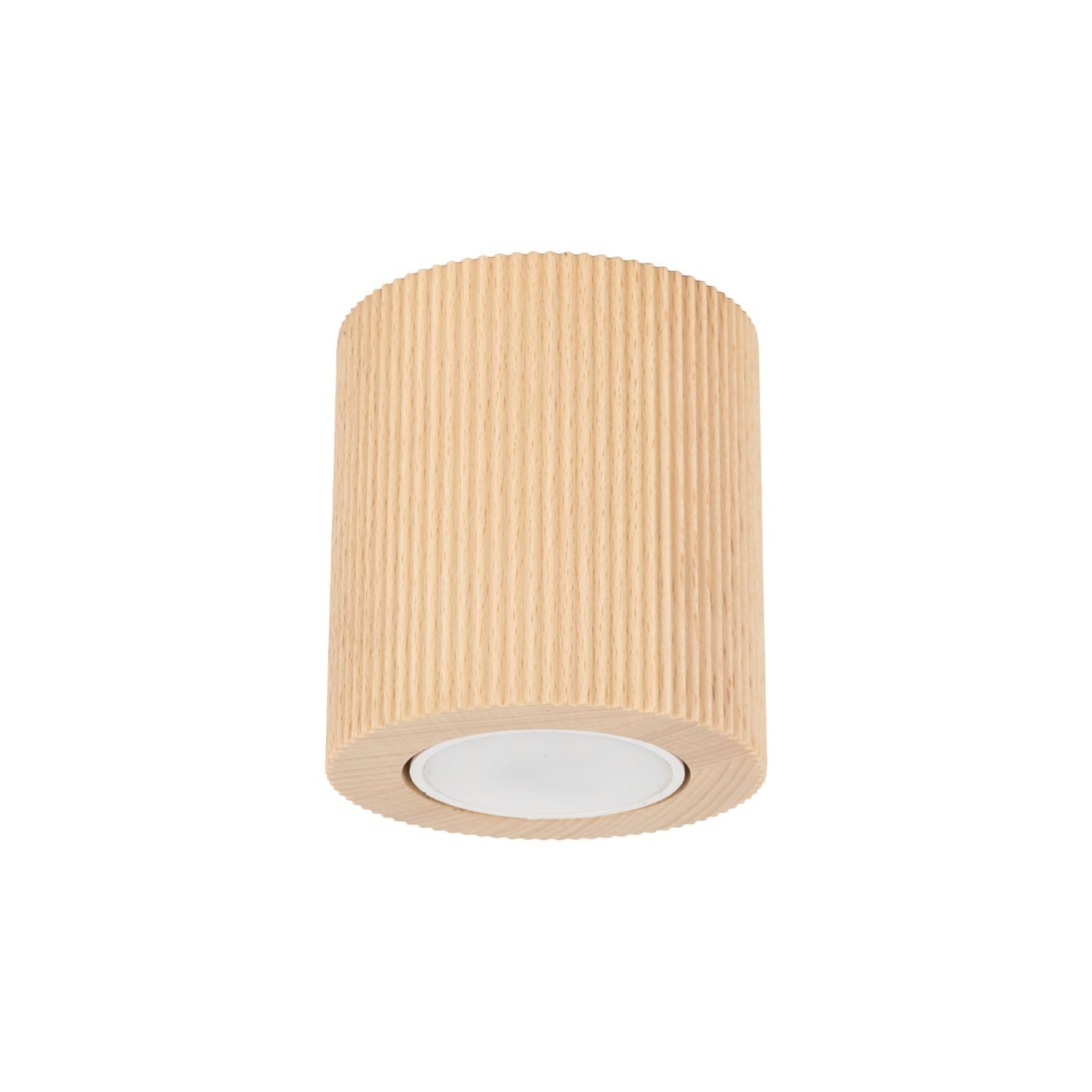 Licht-Erlebnisse Deckenleuchte COLIN, ohne Leuchtmittel, Holz GU10 D: 8 cm Aufputz Buche rund Modern Downlight