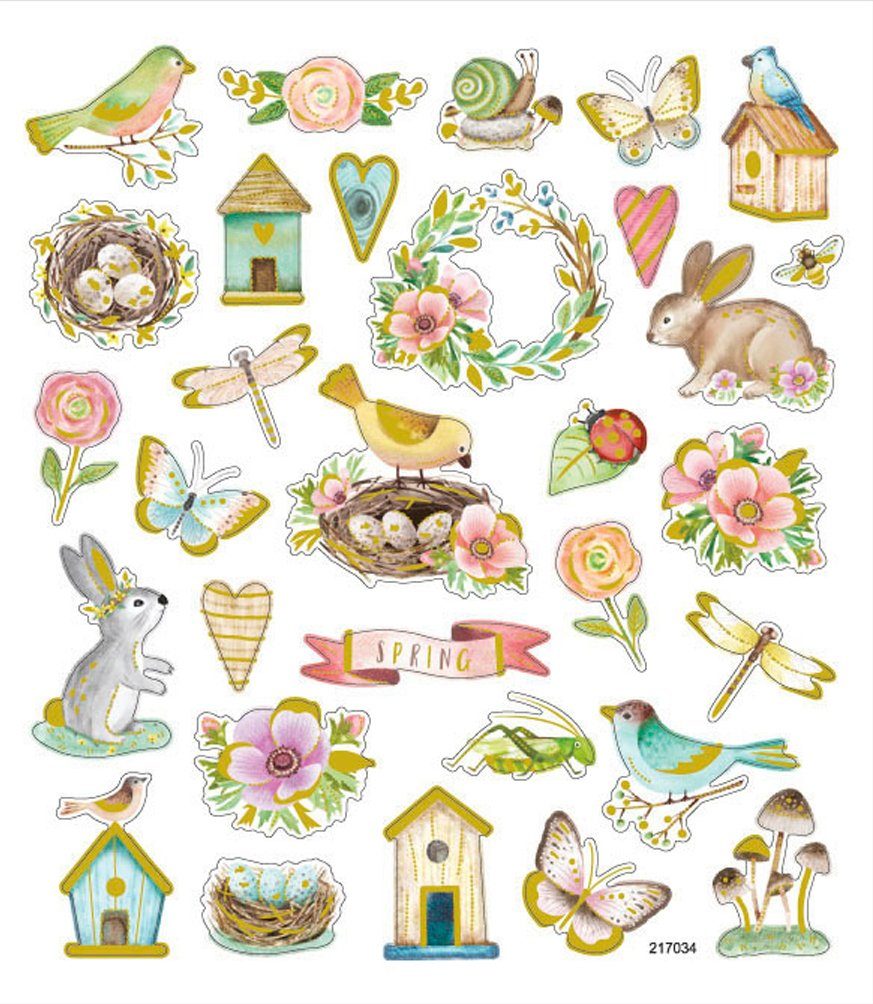creativ company Sticker Springtime, 31 Stück, selbstklebend
