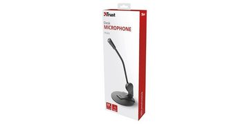 Trust Standmikrofon Primo Tisch-Mikrofon Desktop Mic Ständer für PC schwarz, Omnidirektional,3,5 mm Klinke