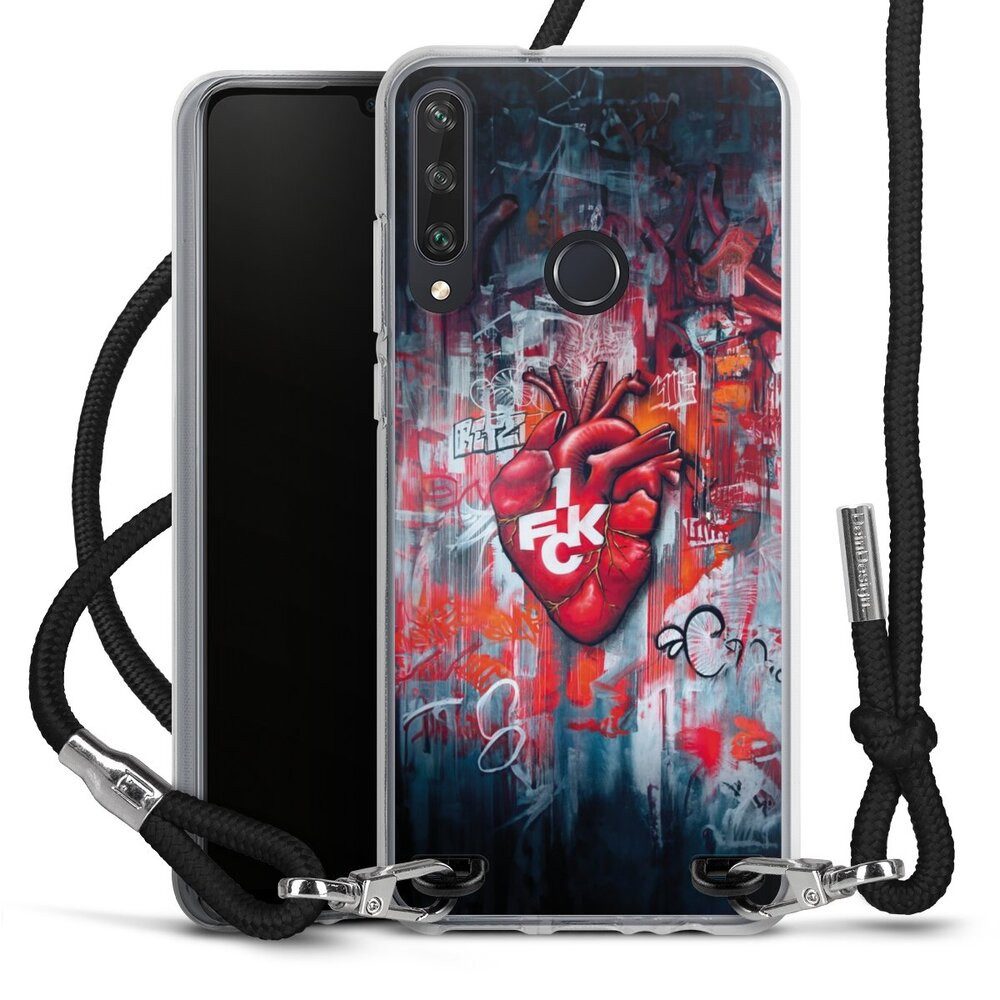 DeinDesign Handyhülle 1. FCK Herz 1. FC Kaiserslautern 1.FCK Herz, Huawei Y6p Handykette Hülle mit Band Case zum Umhängen Cover mit Kette