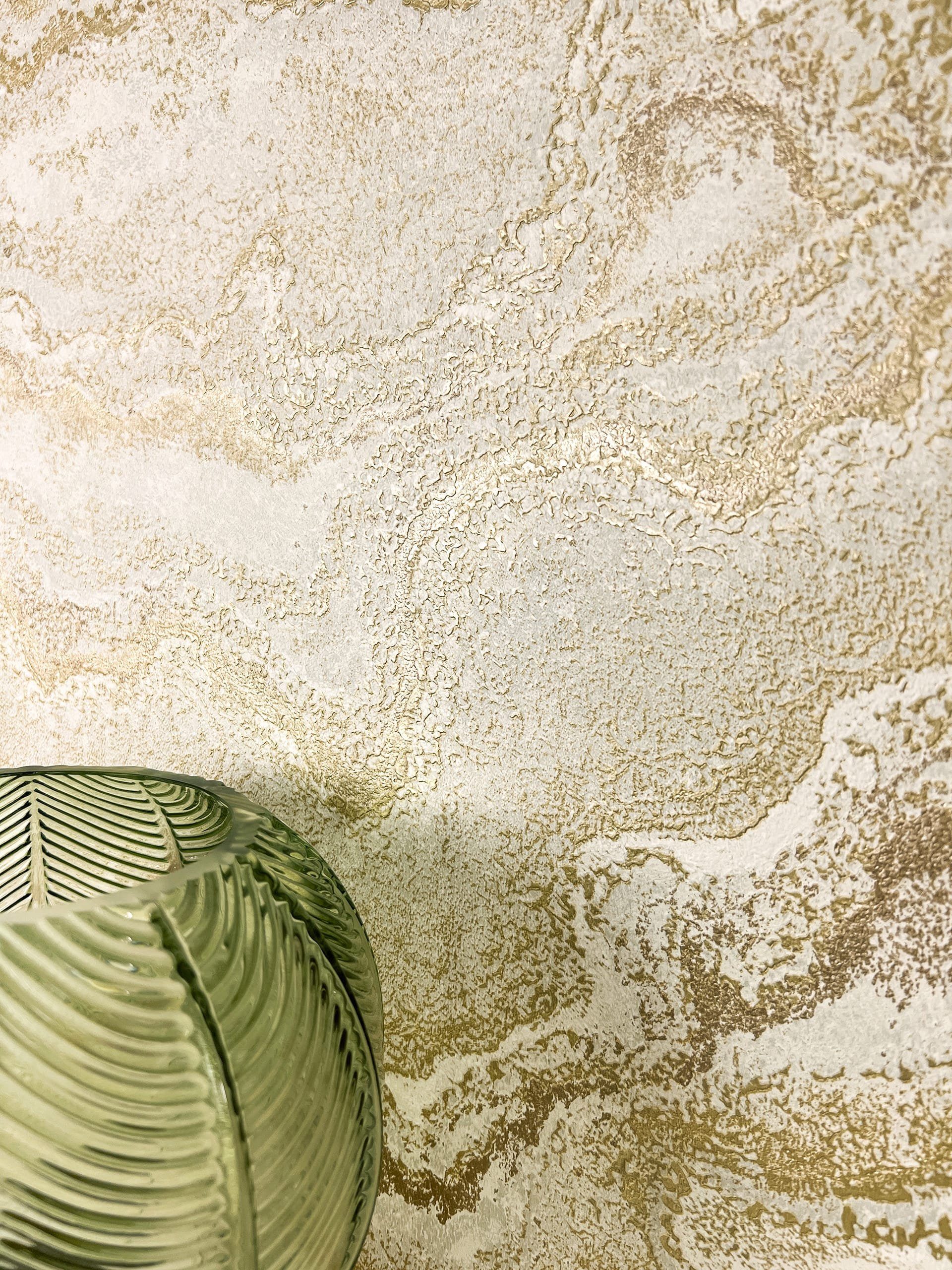 Newroom Vliestapete, Gold Tapete Modern Marmor günstig online kaufen