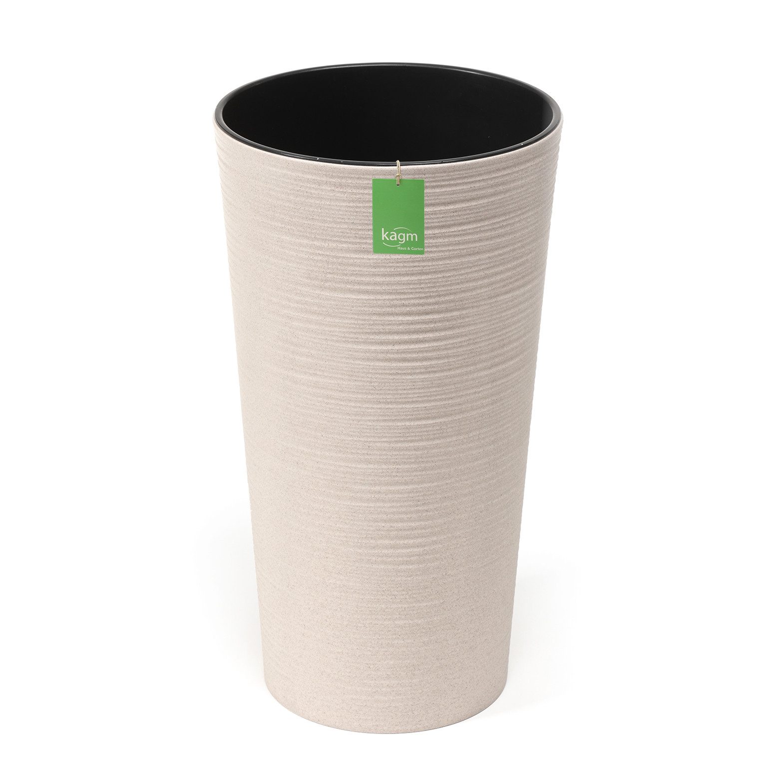 KAGM Pflanzkübel Blumenkübel Blumentopf rund gerillt ECO Holz-Kunststoff-Ge günstig online kaufen