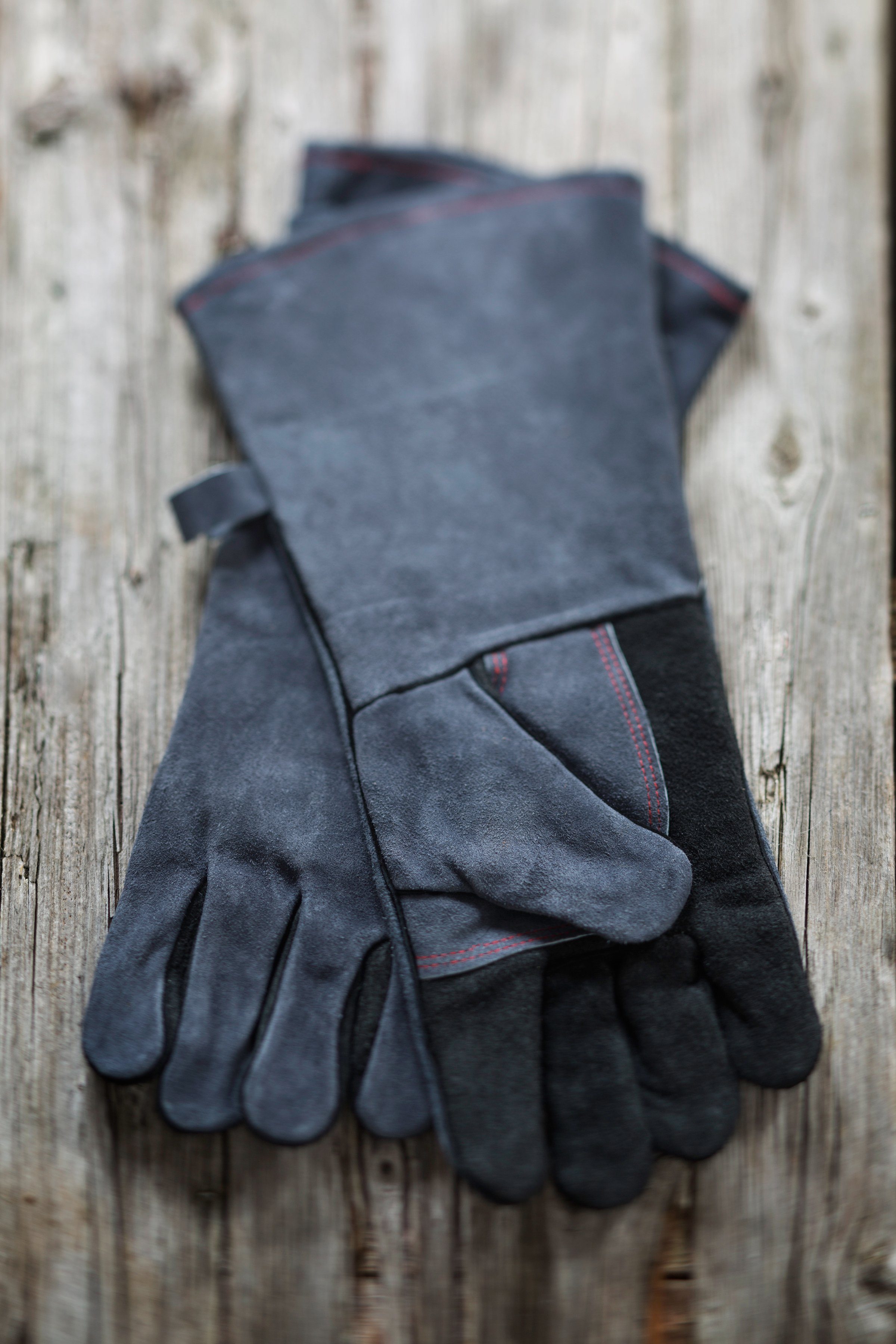 RÖSLE Grillhandschuhe VIDERO, 25031, Lederhandschuhe zum Schutz vor Verbrennungen, Universalgröße 24/XL