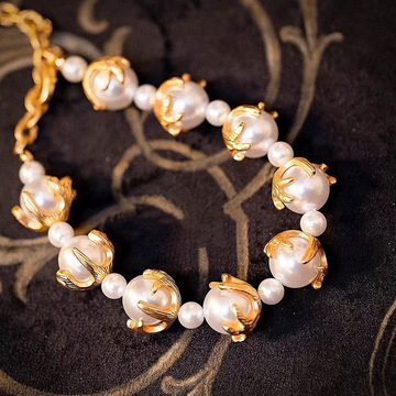 LAKKEC Schmuckset Halsketten, Armbänder,Ohrringe Damenschmuck Elegantes Perlenset, Vintage-Schmuck Brautschmuck Set (3-tlg)