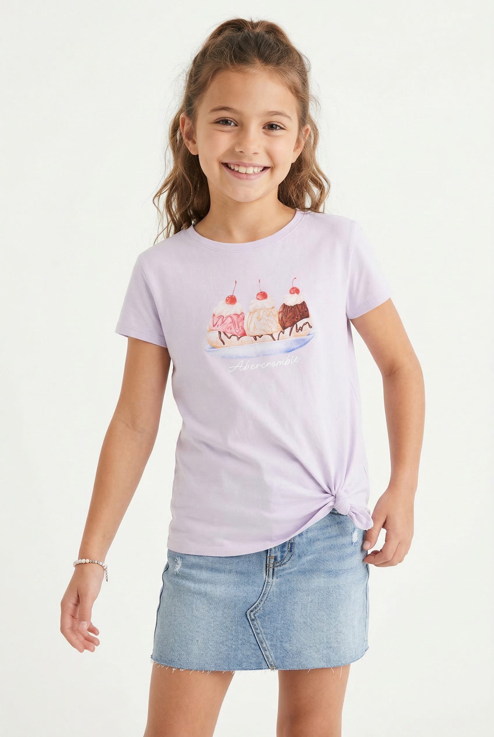 Abercrombie Kids T-Shirt AFG ICE CREAM SUNDAE SIDE KNOT Plakativ bedruckt