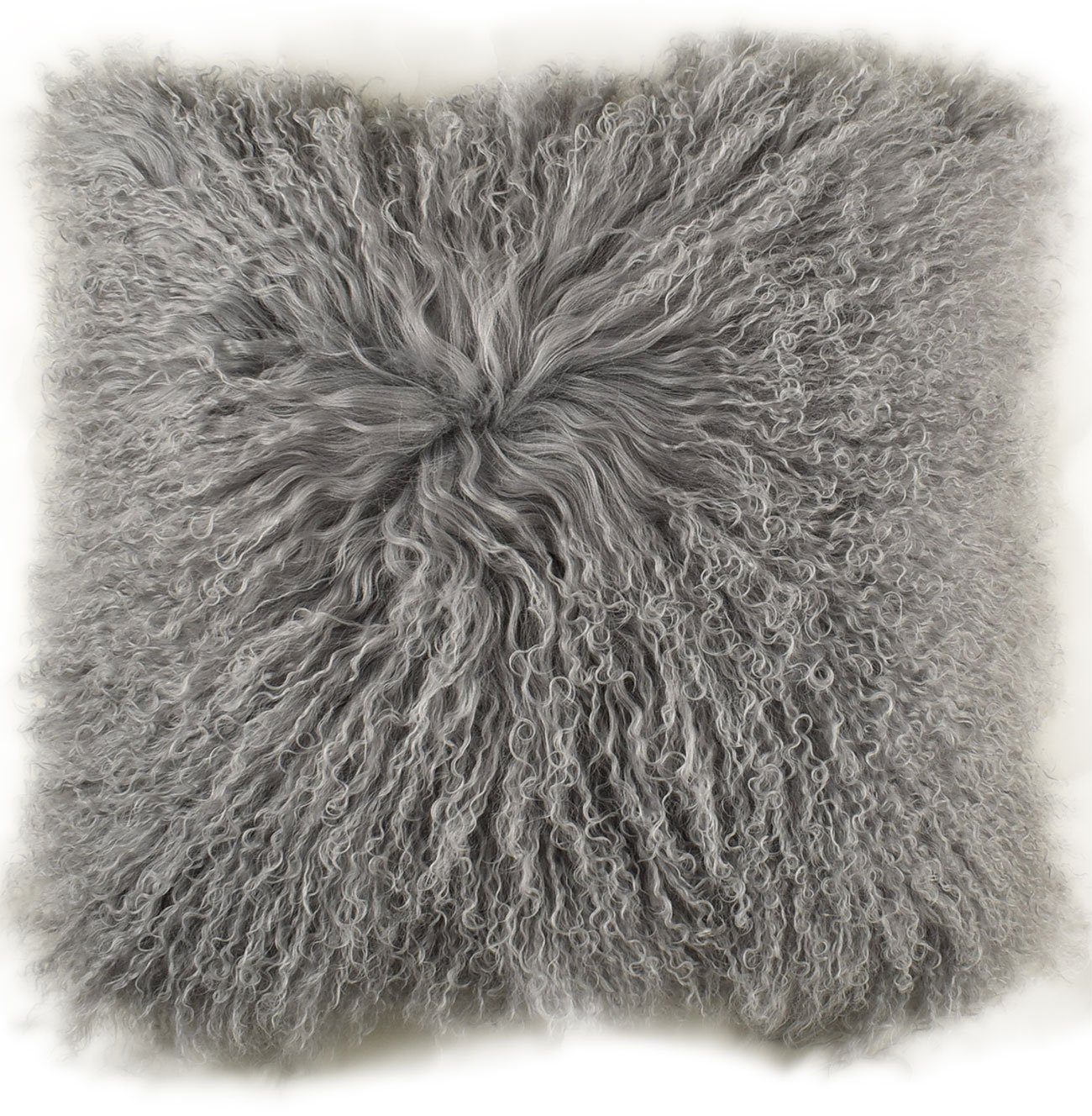 KUHFELL online & NOMAD Dekokissen Echtes Tibet Lammfell Kissenbezug Grau Sc günstig online kaufen
