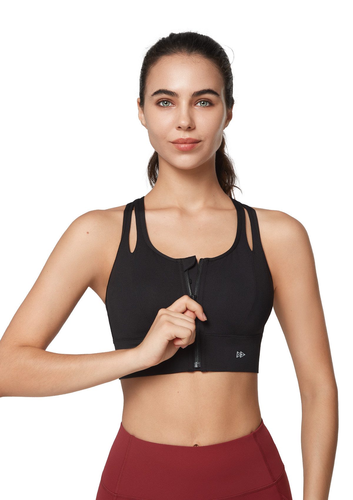 Yvette Damen Sport BH Starker Halt - Vorderverschluss Gepolstert - Ideal Für Laufen & Fitness - Verschiedene Größen