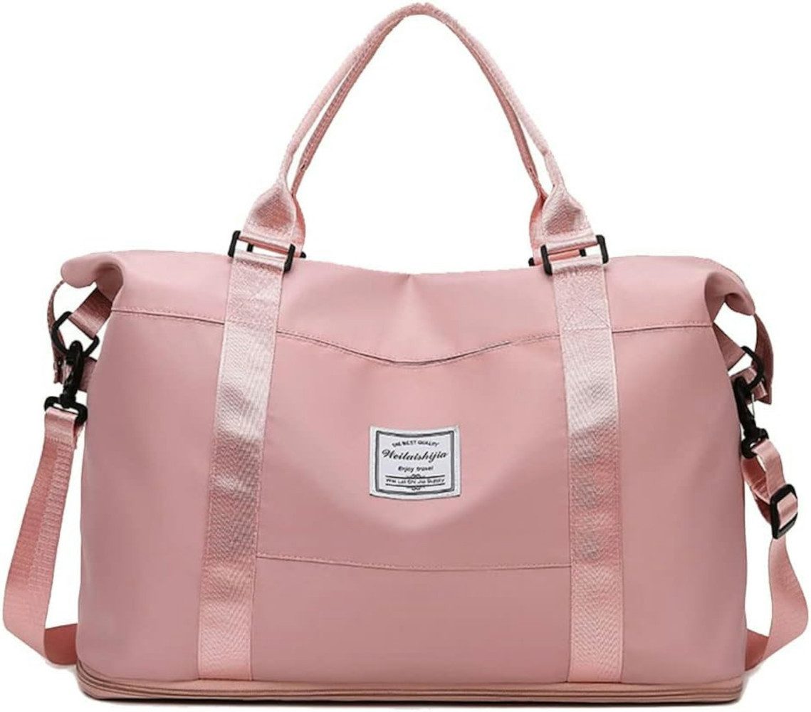 Reisetasche Faltbare Reisetasche Gepäcktasche Sporttasche Wasserdicht 38L - Rosa