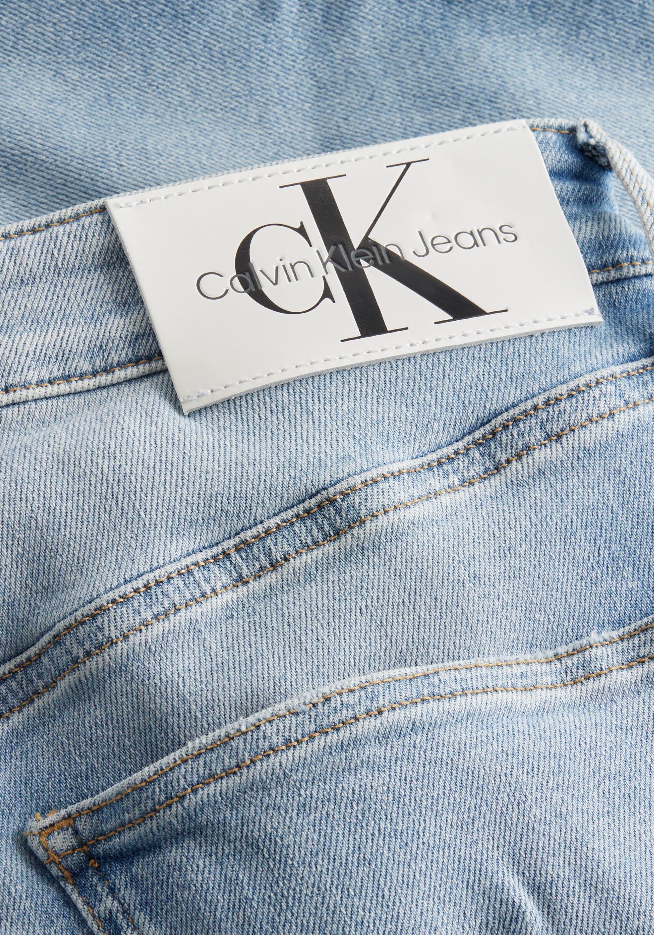 Calvin Skinny-fit-Jeans mit Leder-Badge Klein Jeans SKINNY Calvin Klein