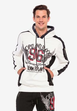 Cipo & Baxx Kapuzensweatshirt mit rockigem 3D-Print