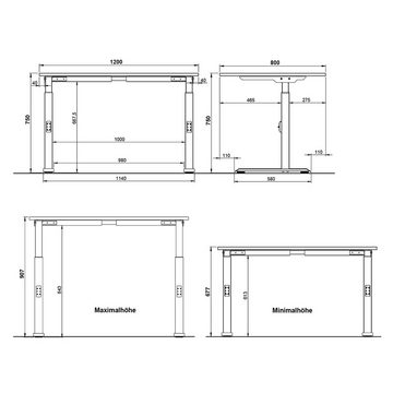 Lomadox Schreibtisch MEMPHIS-01, 120cm breit, kaschmir, Gestell weiß