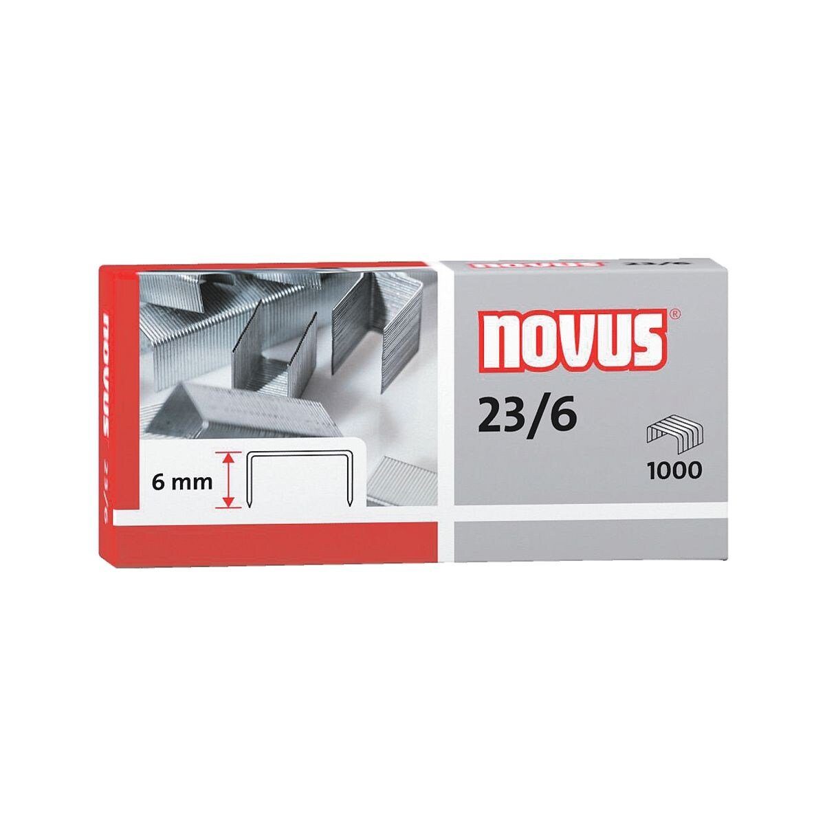 NOVUS Heftklammer 23/6, 1.000 Stück/Pack, Heftleistung 20 Blatt