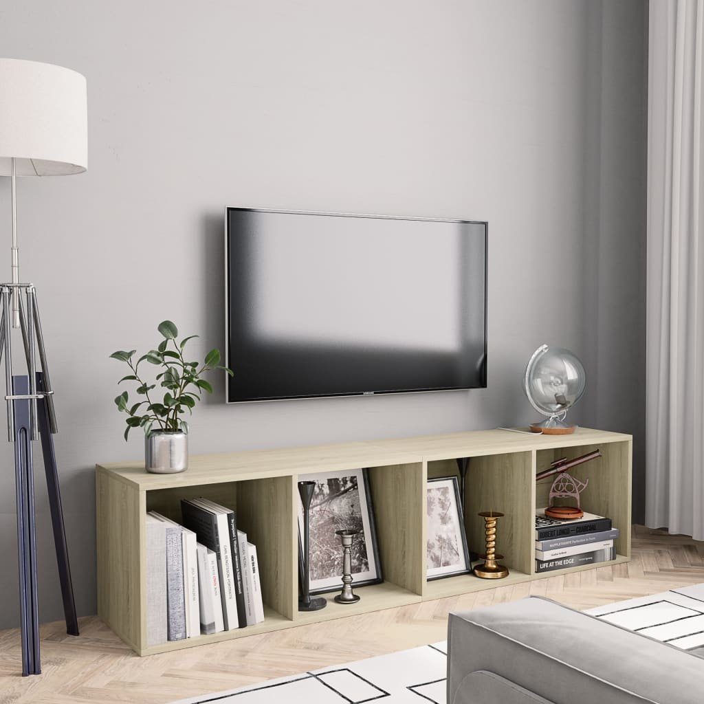 Bücherregal/TV-Schrank 143×30×36 cm Sonoma-Eiche furnicato Wandregal