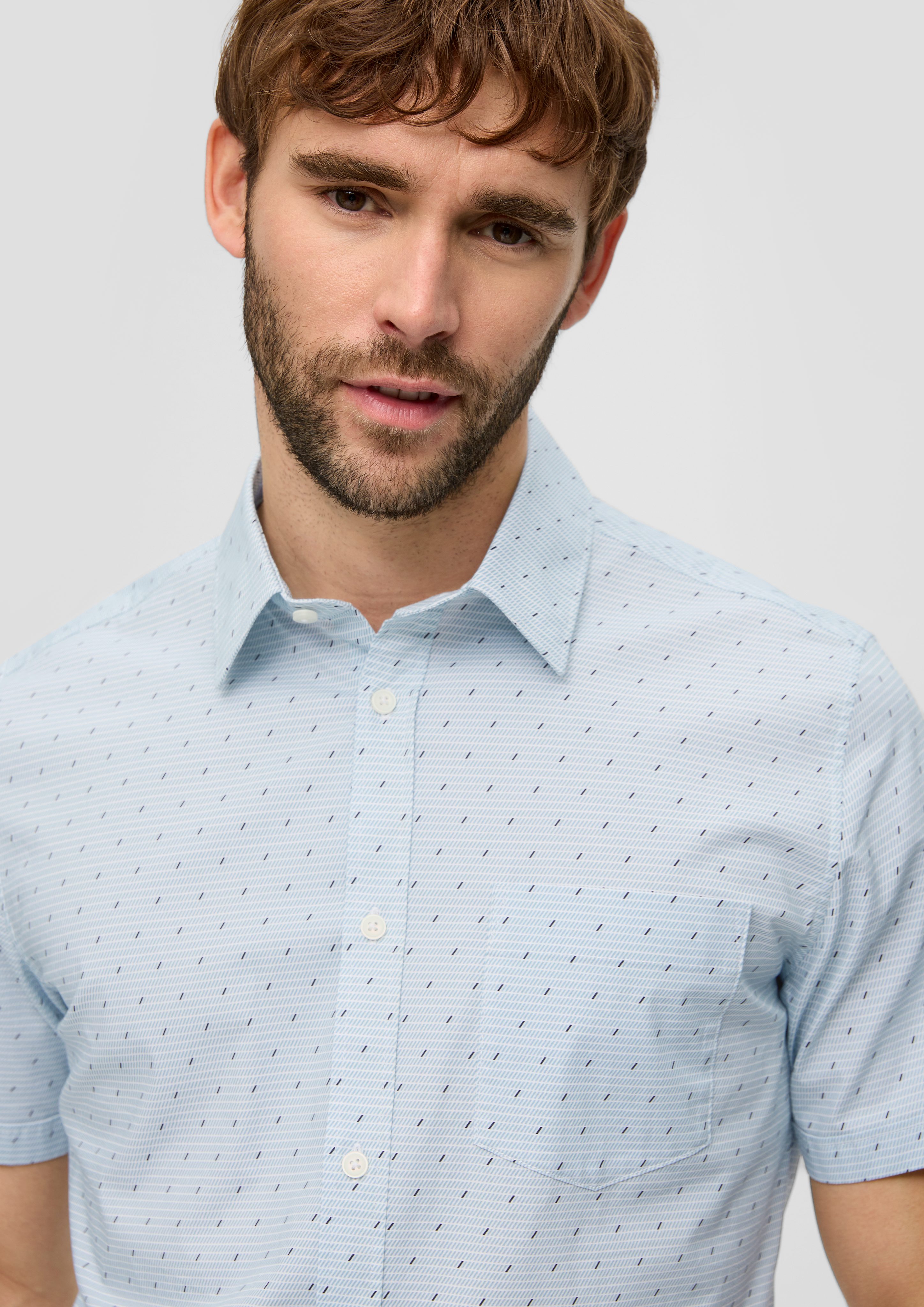 s.Oliver Kurzarmhemd Slim Fit: Kurzarmhemd mit günstig online kaufen