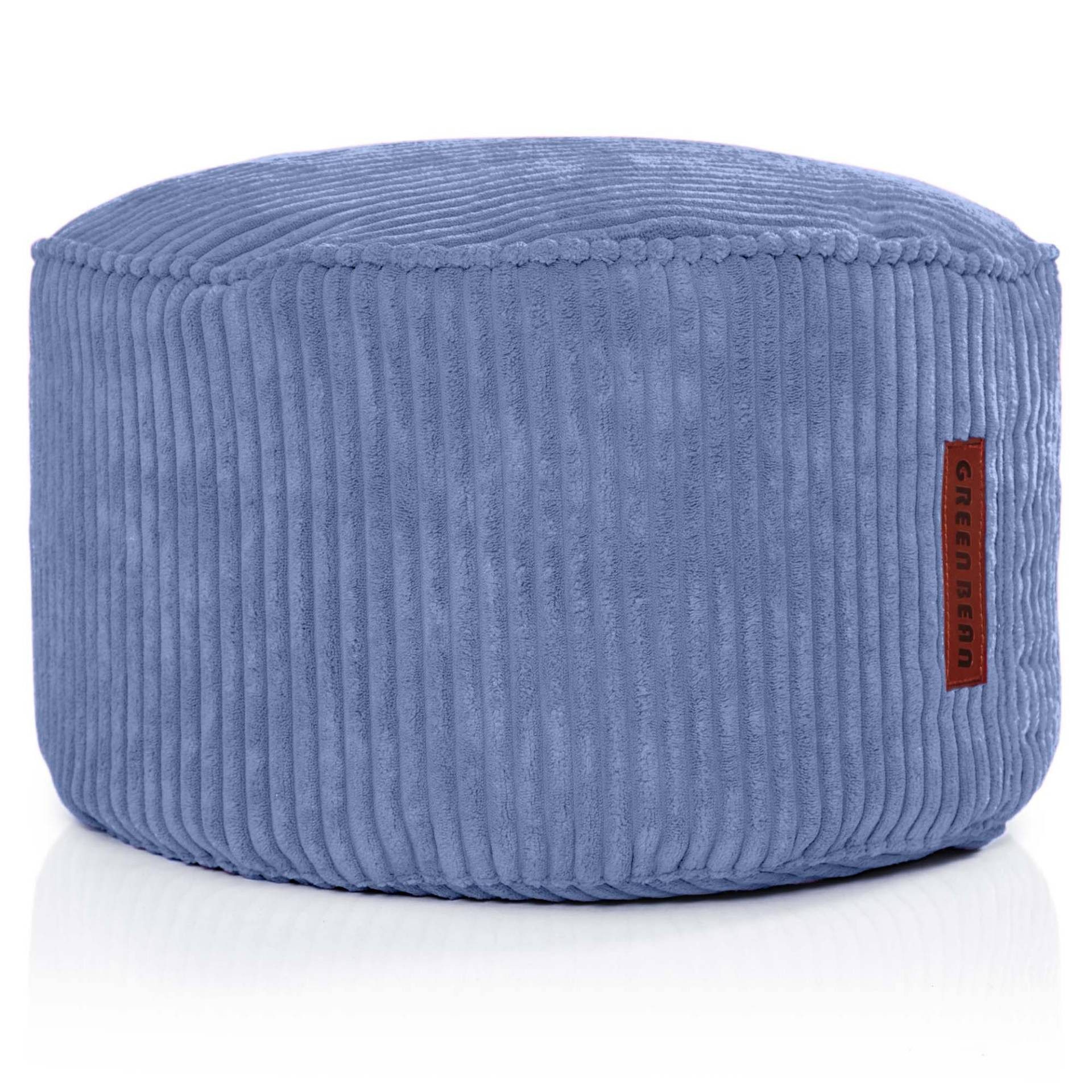 Green Bean Pouf Sitzsack-Hocker Pouf Cord 45x25cm (Indoor Sitzhocker Sitzkissen Fußhocker Relax-Sessel, Made in Germany), die ideale Ergänzung zum Sitzsack