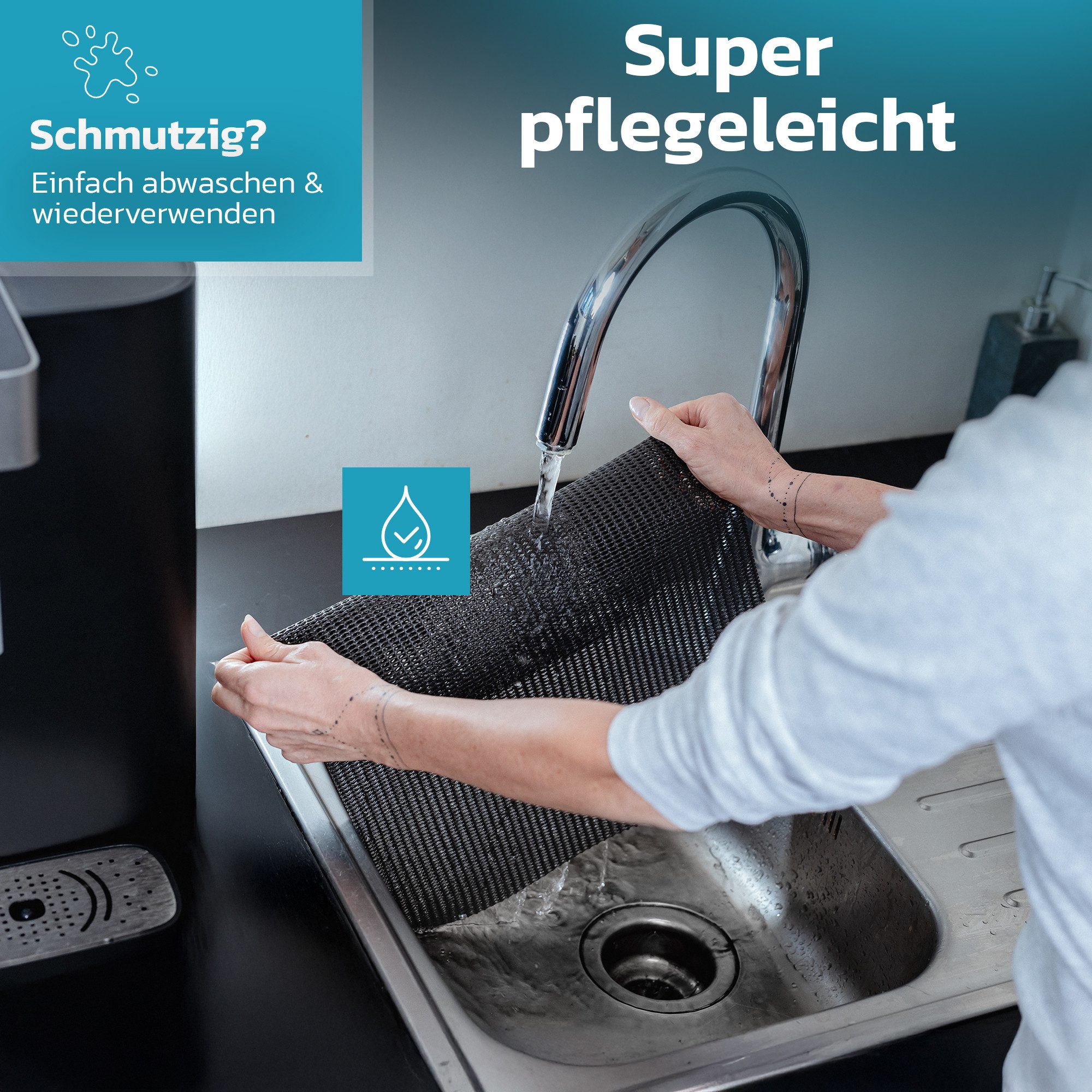 TRIBURG Antirutsch Teppichunterlage TRIBURG Universal Antirutschmatte I Zuschneidbar und Abwaschbar, Teppich Antirutschunterlage, Schubladen Matte