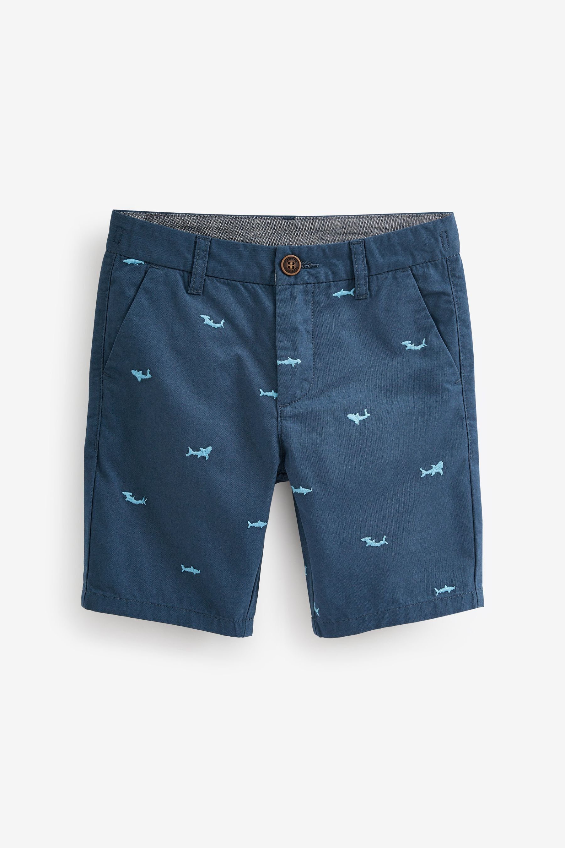 Next Chinoshorts (1-tlg) Chino-Shorts Embroidery Shark