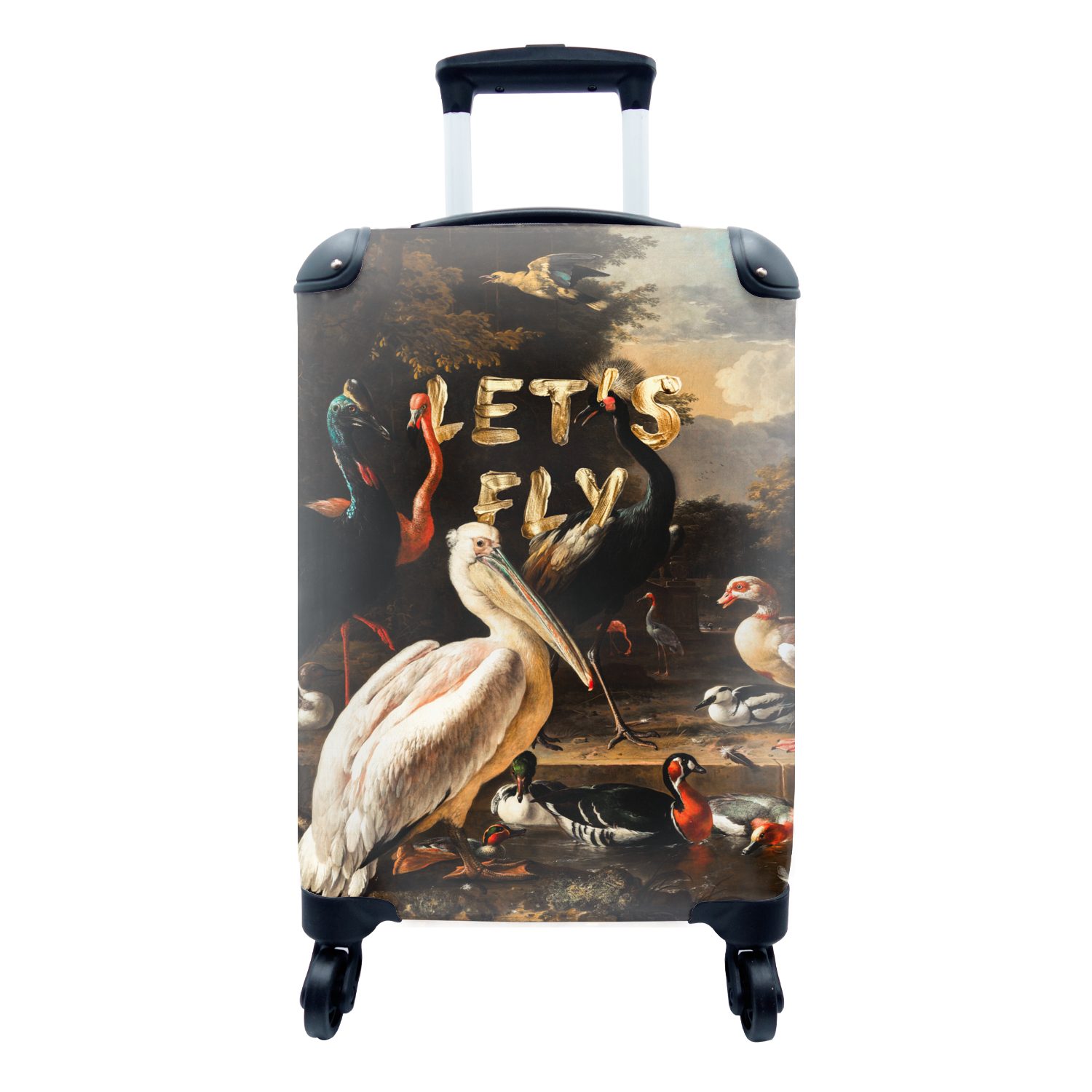 Reisetasche und der Pelikan -, 4 Reisekoffer MuchoWow Ferien, Trolley, andere Vögel eines Rollen, mit Wasserbeckens in für Nähe rollen, Handgepäck Handgepäckkoffer Ein