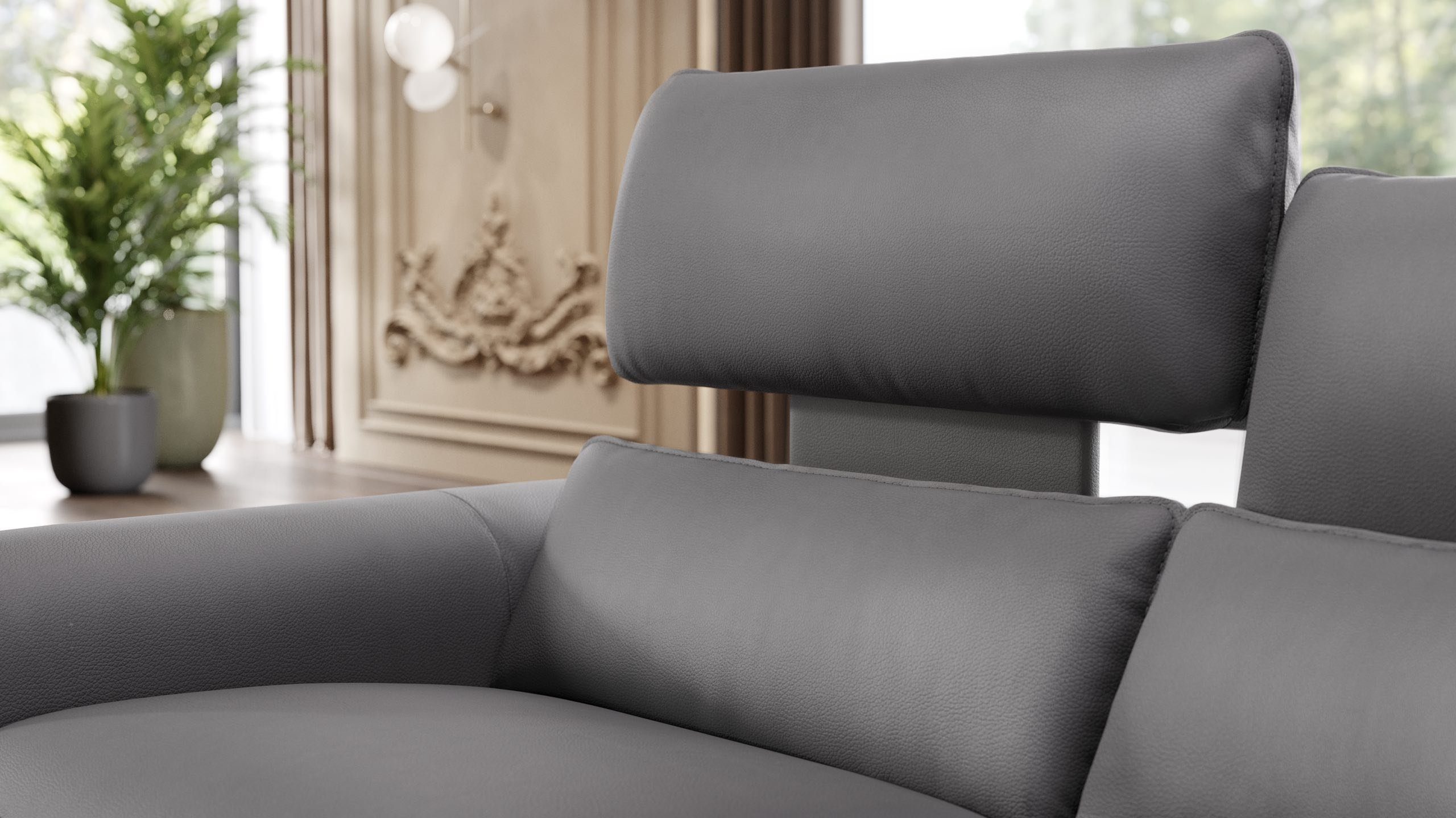 Sofanella 3-Sitzer Leder MERIDA, Relaxcouch, Designersofa, Designer Sofa, 3er Couch, Sofagarnitur