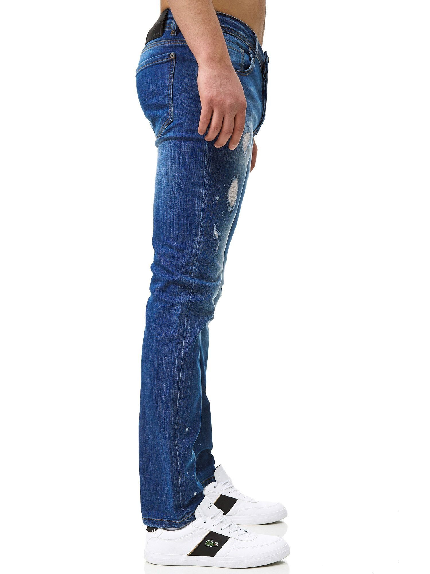 John Kayna Jeanshose Jeans Freizeit,Casual Herrenhose Designer (Jeanshose Blau 1-tlg) Slim Slim-fit-Jeans Designerjeans Fit Bootcut, Herren Herrenjeans Denim J-710-JK