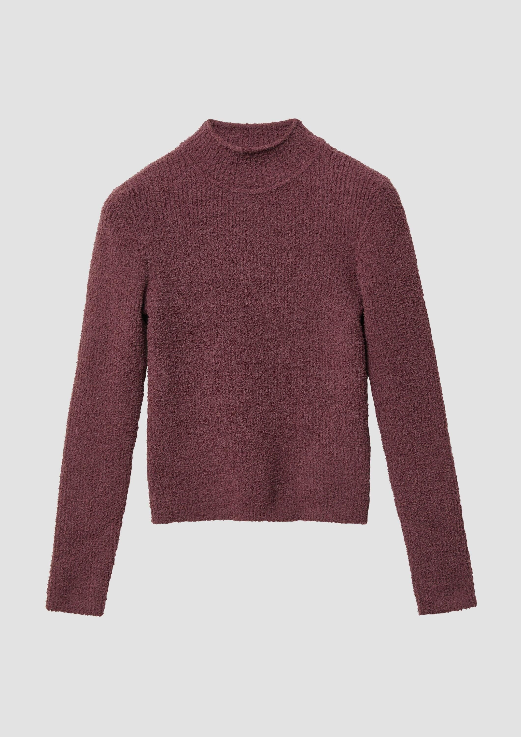 s.Oliver Longpullover Strickpullover Strickpullover im Slim Fit mit Stehkragen