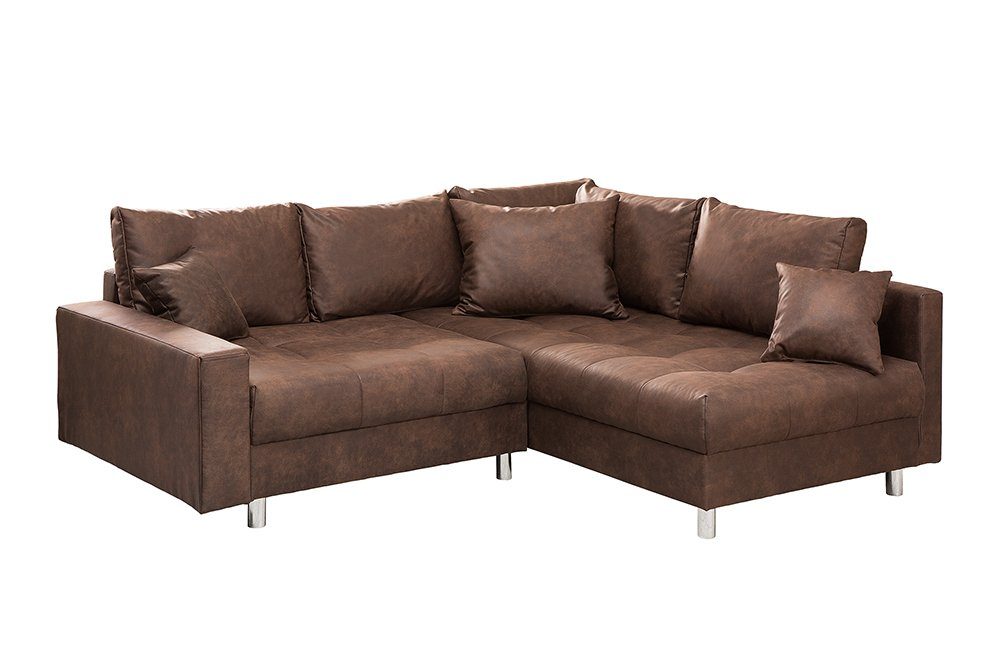 riess-ambiente Ecksofa KENT 220cm braun - inklusive Hocker, Set 1 Teile, Wo günstig online kaufen
