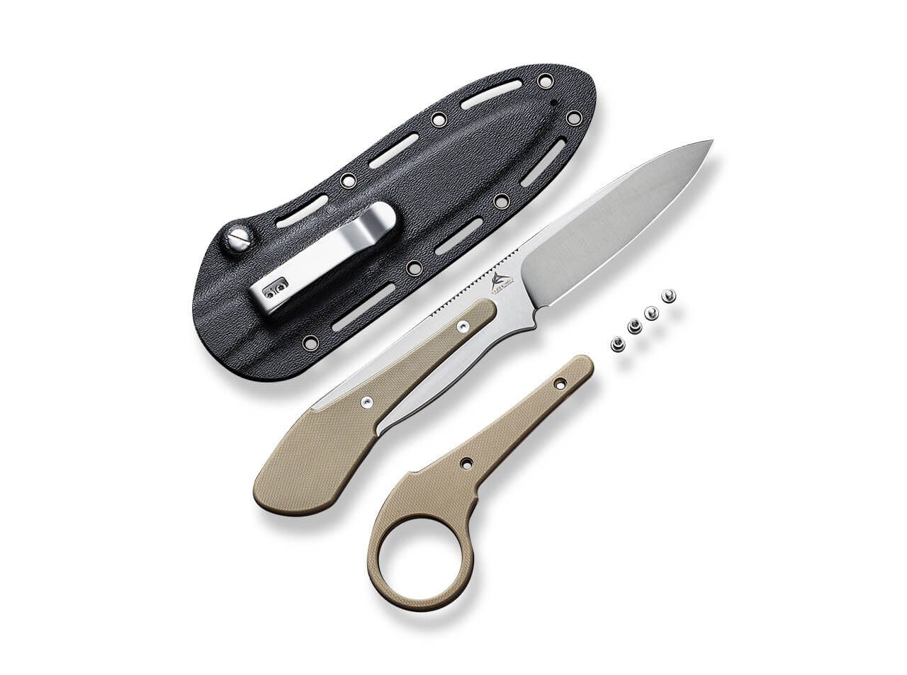 CIVIVI Universalmesser CIVIVI Varius G10 Tan feststehendes Messer mit Kydexscheide, (1 St), Wechselgriff, Scheide inklusive