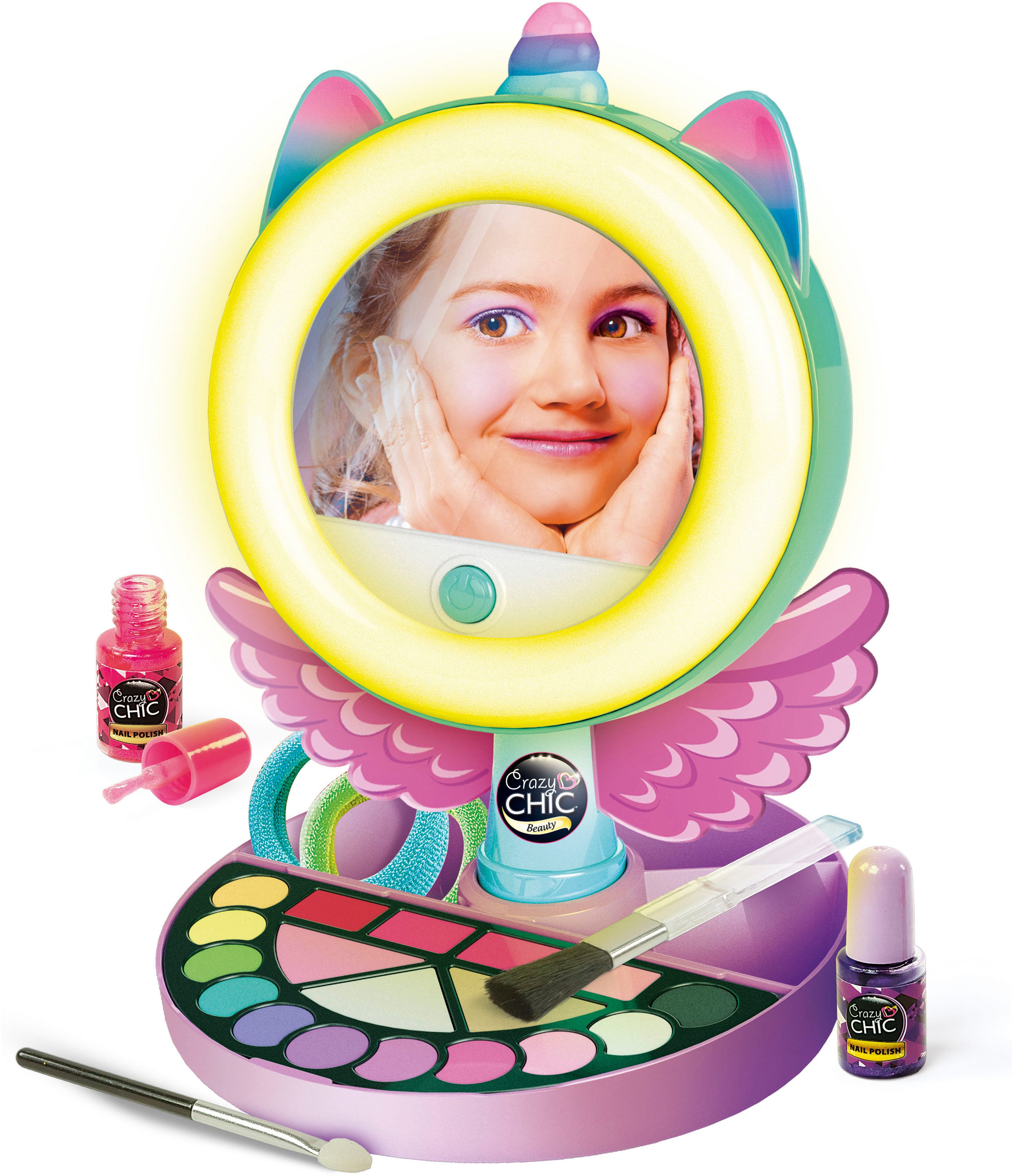 Clementoni® Kreativset Crazy Chic, Make-up-Spiegel Deluxe, Made in Europe