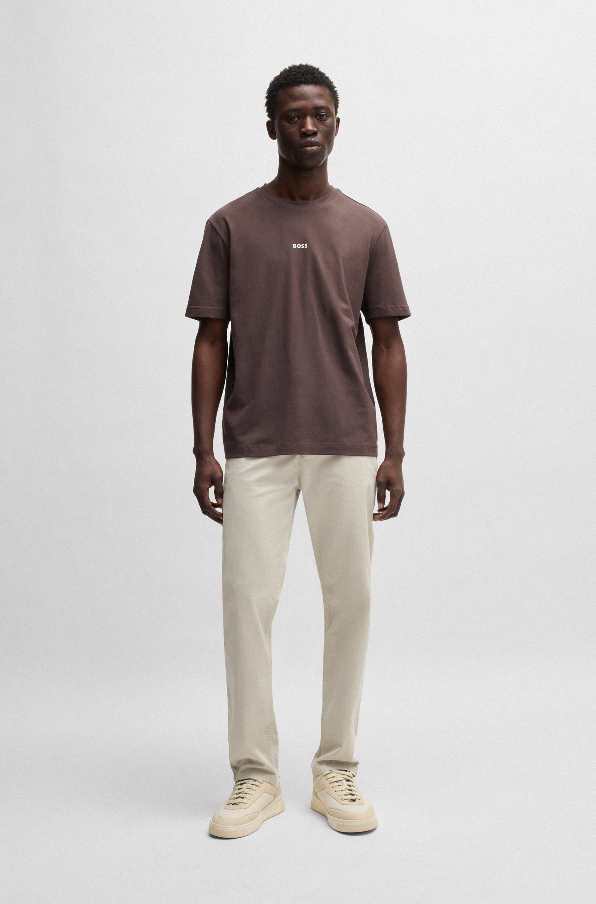 BOSS ORANGE Chinohose tapered mit BOSS Logo hinten