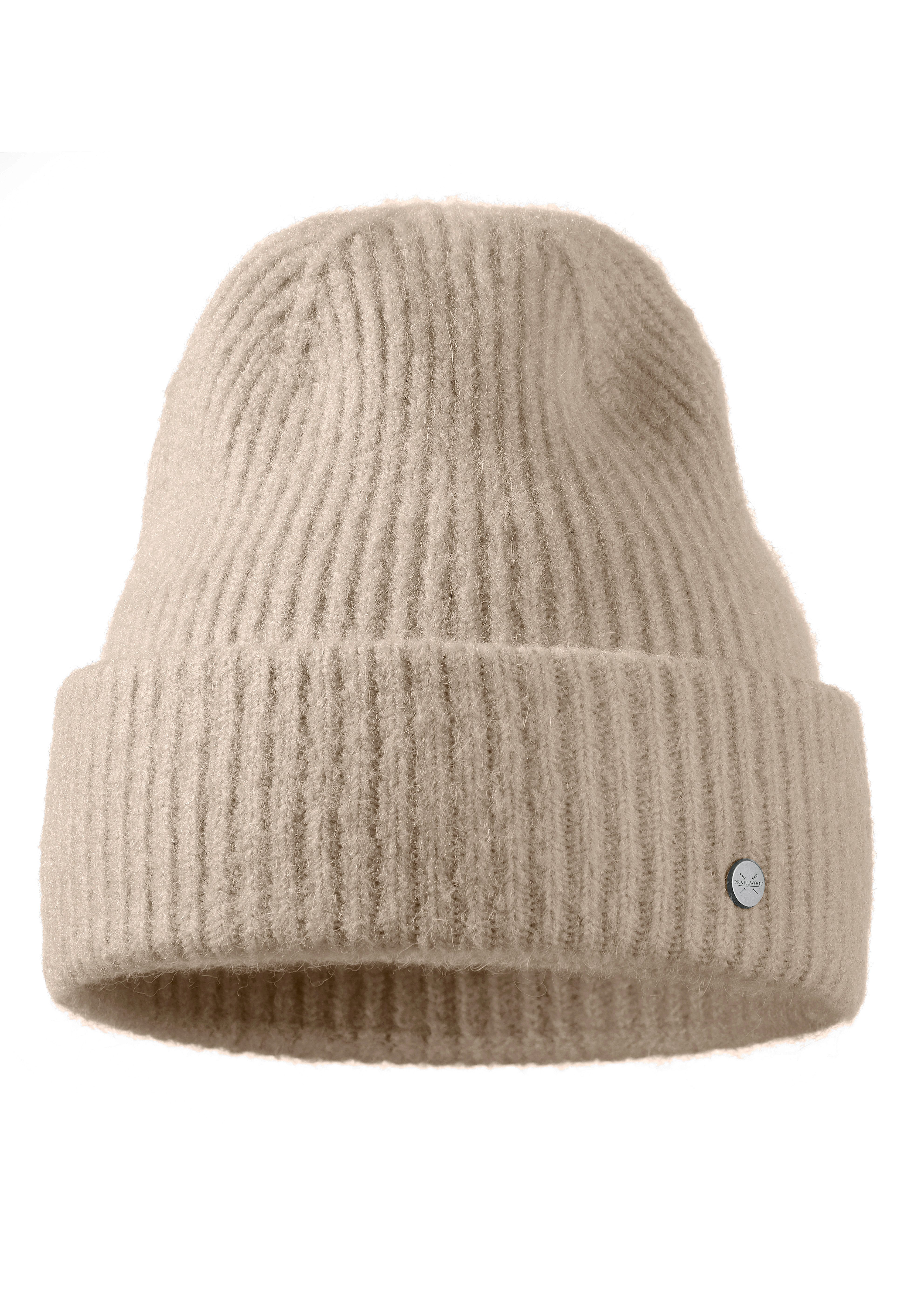 PEARLWOOD Strickmütze ZOE Feinripp, wärmend, breiter Umschlag