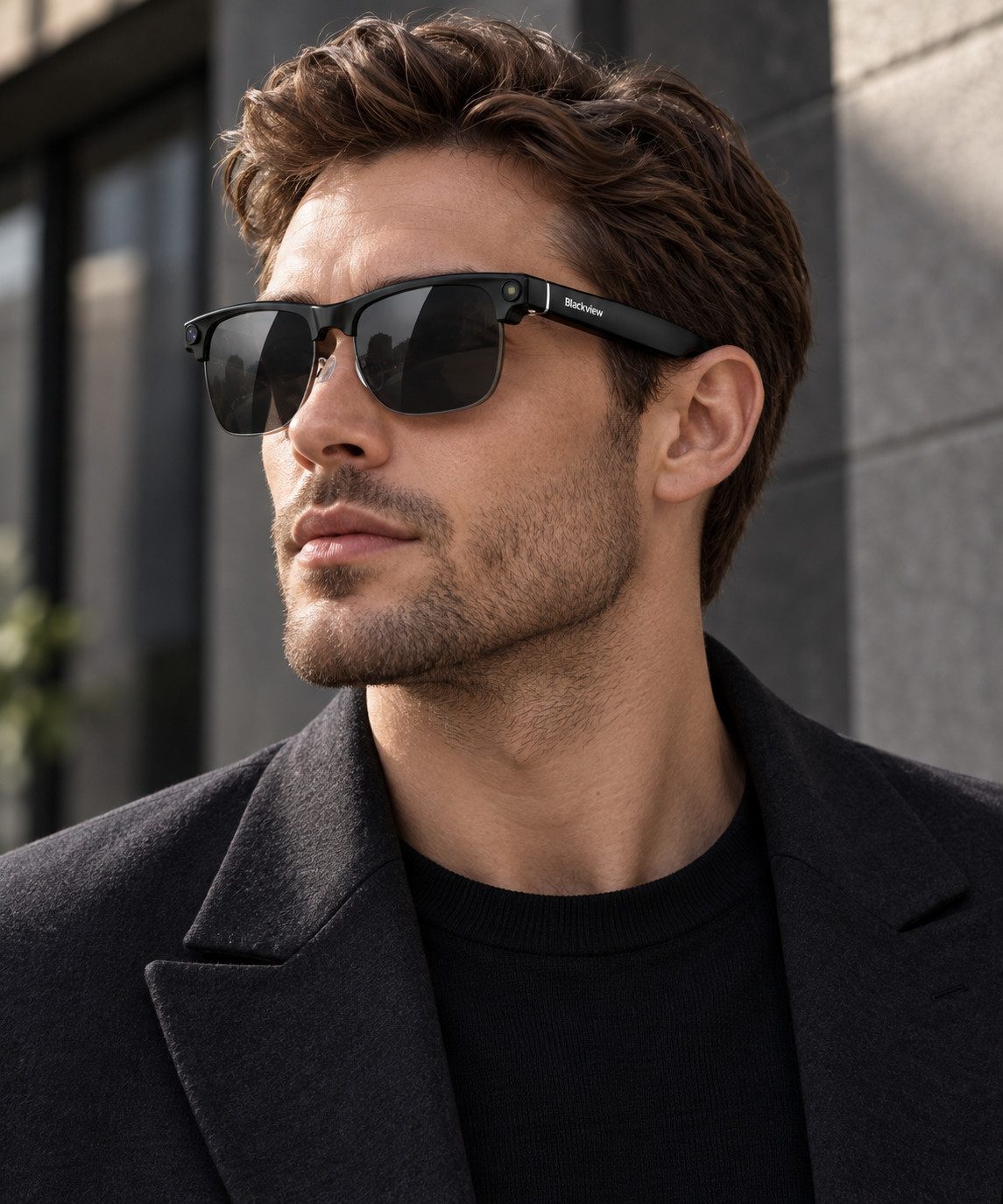 blackview LED-Brille Smart Brille mit Kamera BV200, Sony IMX219, 32MP Fotos, 1200P Video 32GB, KI-Assistent, Echtzeit-Übersetzung, Bluetooth 6.0, inkl. Etui