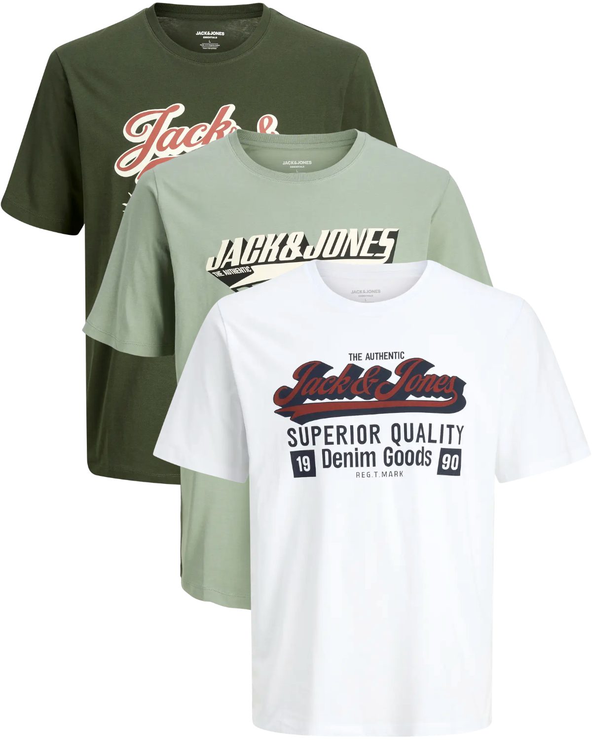 Jack & Jones PlusSize Print-Shirt (Spar-Set, 3er-Pack) Big Size Shirt Übergrößen Shirt