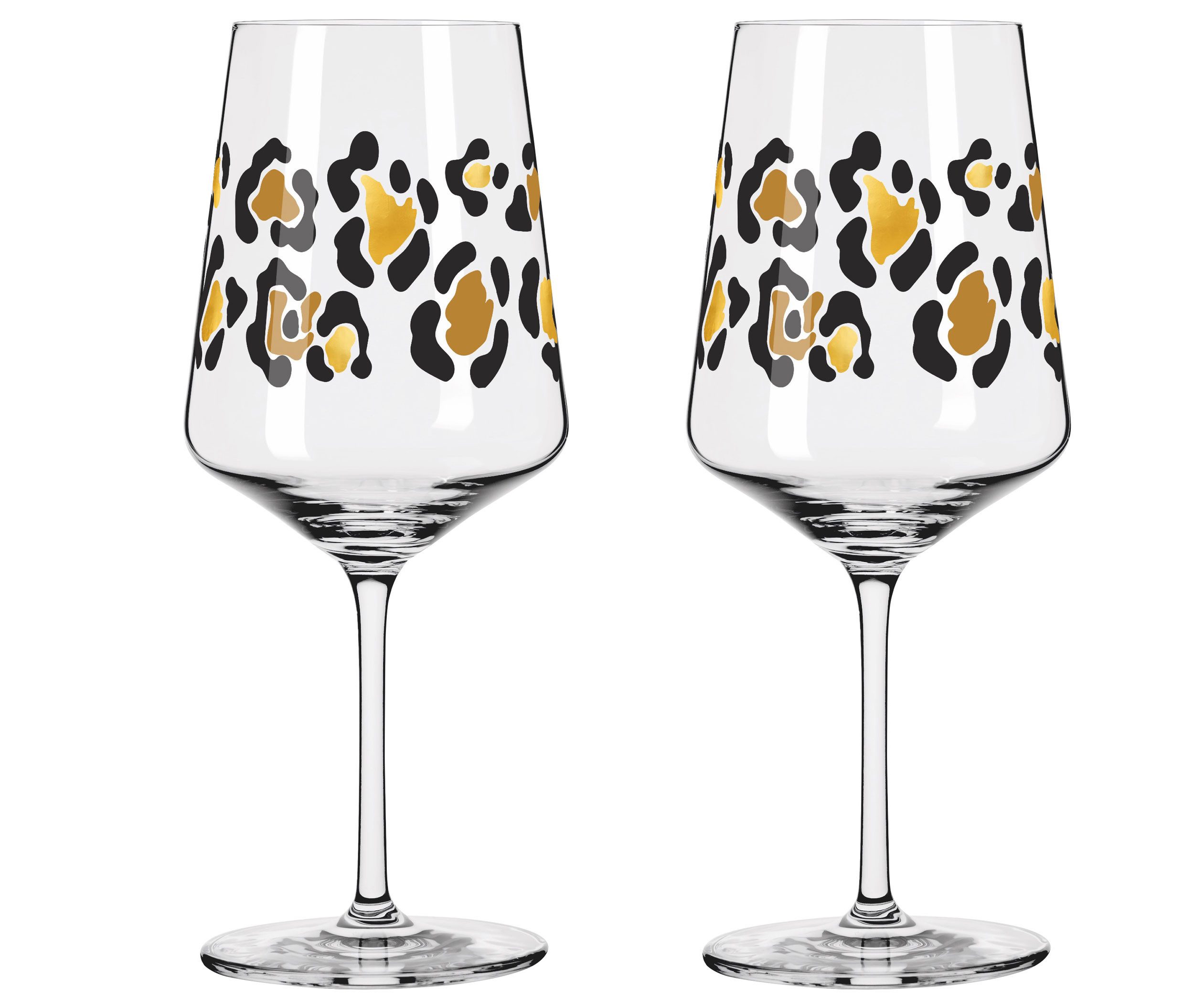 Dekomiro Gläser-Set RITZENHOFF 4er Set 2 Cocktailgläser Leo Muster mit 2 Glastrinkhalmen, 4-tlg., Glas, 4 teilig