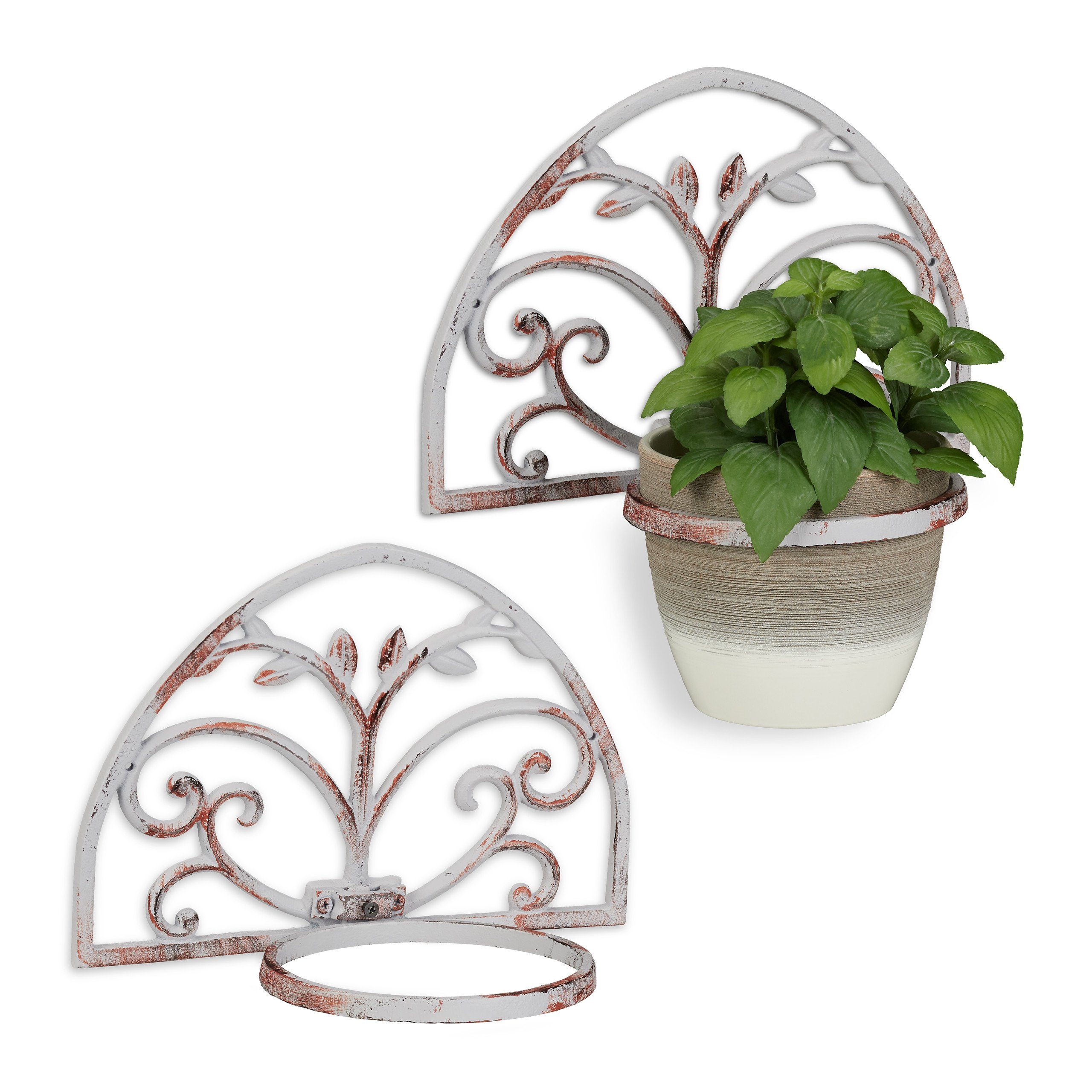 relaxdays Blumentopf 2 x Blumenhalter Wand günstig online kaufen
