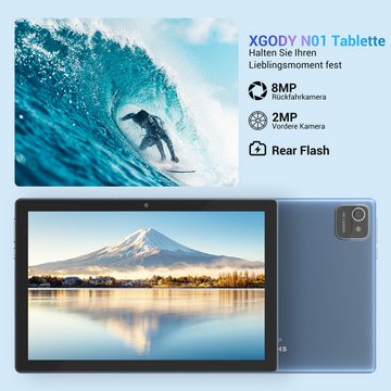XGODY N01, 4GB RAM 64GB ROM Bluetooth 4.2 Wi-Fi Tablet (10.1", 64 GB, Auto-Zentrierung, Barometer, Datei browsing, Email)