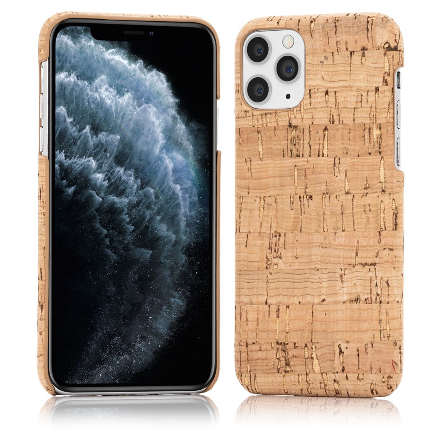 Nalia Smartphone-Hülle Apple iPhone 11 Pro, Kork Hülle / Hardcase mit Holz / Dünne Muster Schutzhülle / Slim Cover