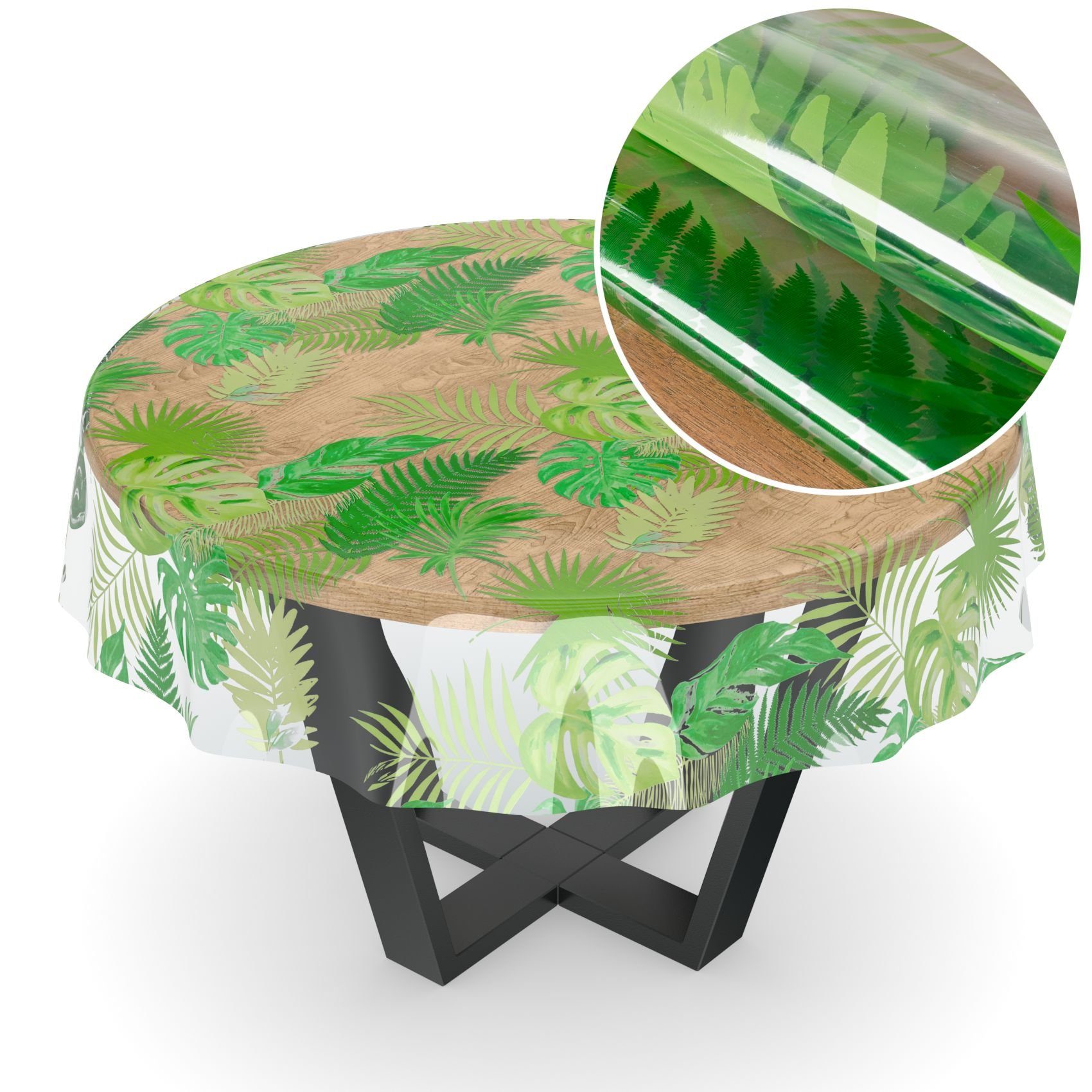 ANRO Tischdecke Klara Tischtuch Plastiktischdecke Schutzdecke Klarsichtfolie (Einzelstück 1-tlg), Glatt Rund 100cm wasserabweisend