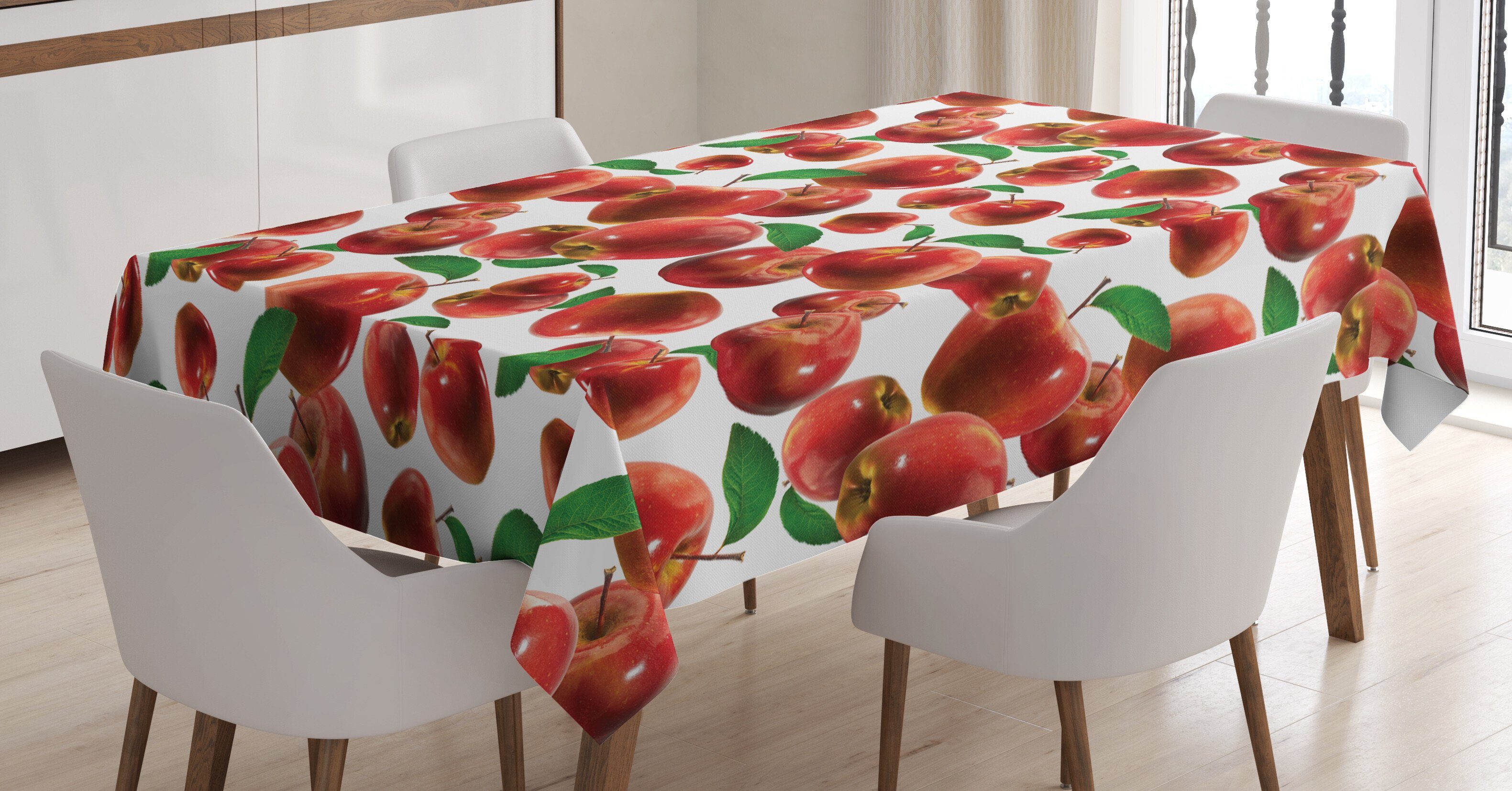Abakuhaus Tischdecke Farbfest Waschbar Für den Außen Bereich geeignet Klare Farben, Apfel Herbst-Saison Früchte