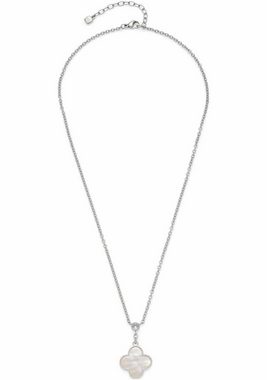 LEONARDO Kette mit Anhänger Halskette Minelli, 023194, 023197, mit Onyx oder Perlmutt und Zirkonia (synth)