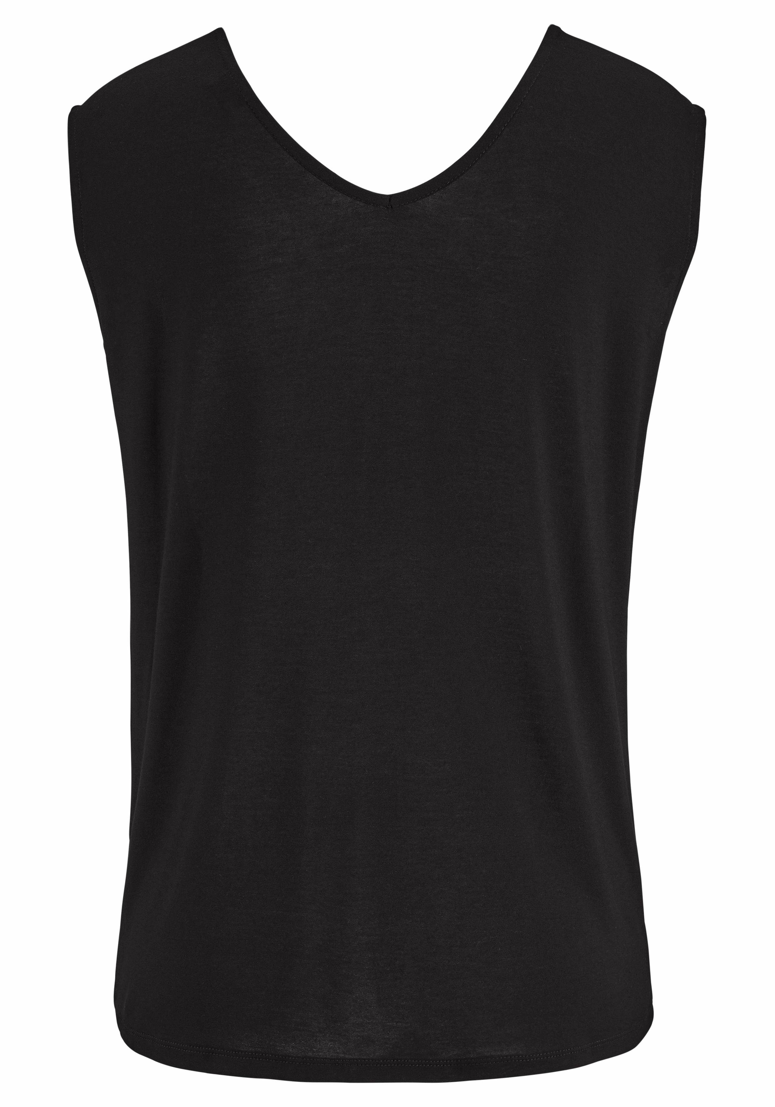 s.Oliver T-Shirt mit Zierbändern am Ausschnitt, Kurzarmshirt, sommerlich – Bild 4 von 5