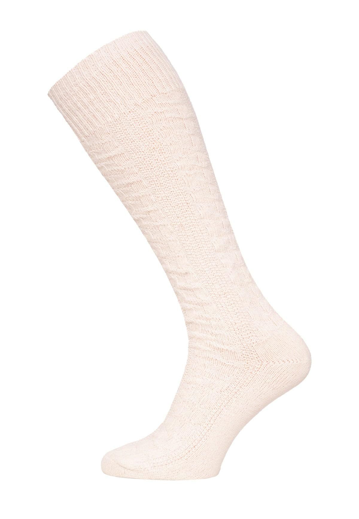 HomeOfSocks Kniestrümpfe Kniestrumpf aus 70% Lammwolle mit Zopfmuster Feine und strapazierfähige Lambswool Kniestrümpfe