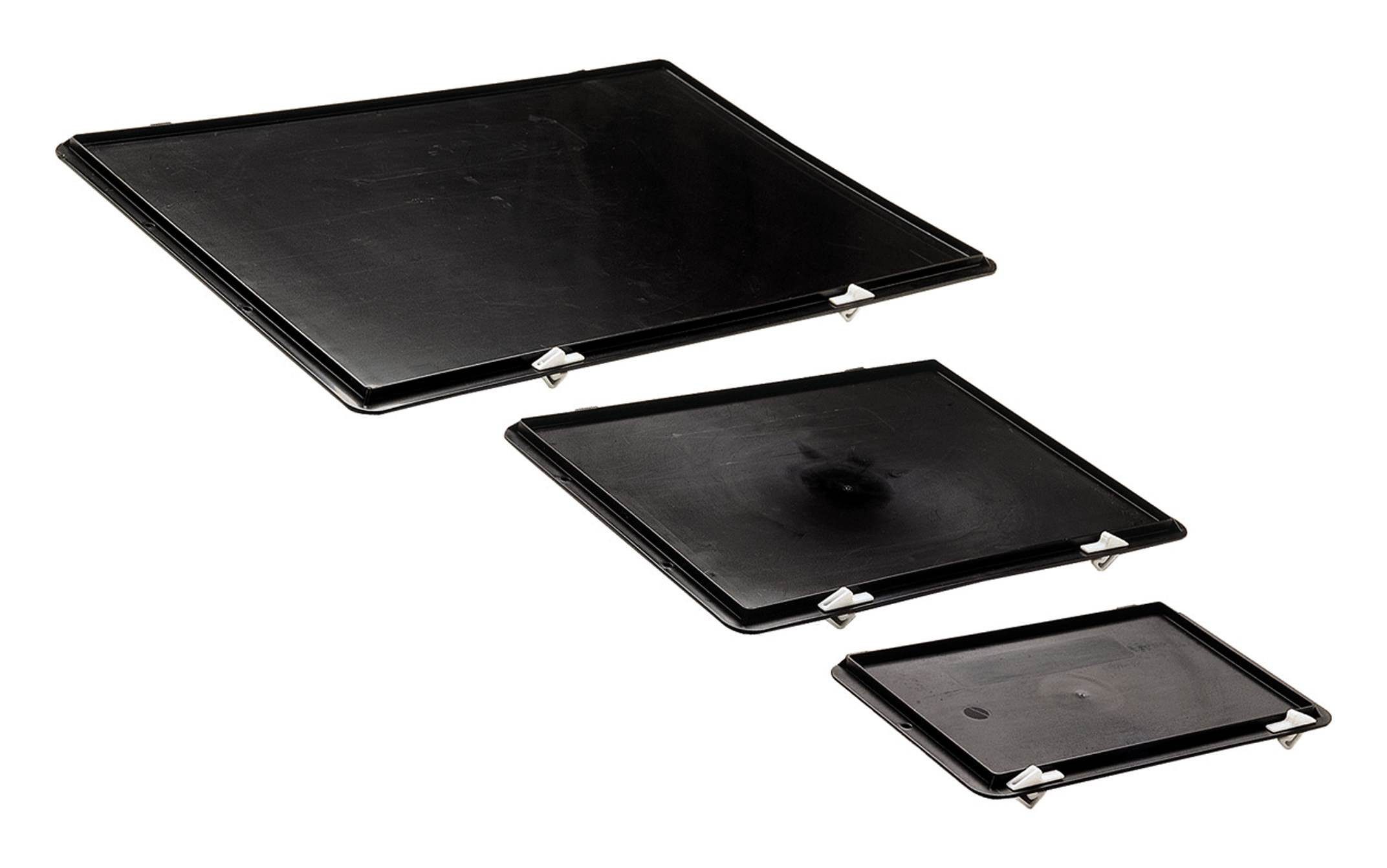 LA KA PE Stapelbox, Verschlussdeckel schwarz für Kastenmaß 400 x 300 mm