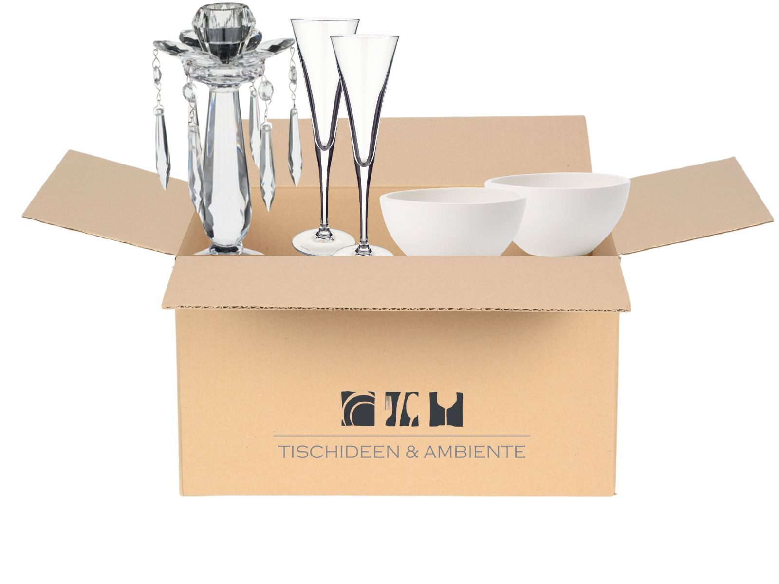 Villeroy & Boch Geschirr-Set Geschenkbox Romantik 4tlg, Premium Porcelain / Kristallglas