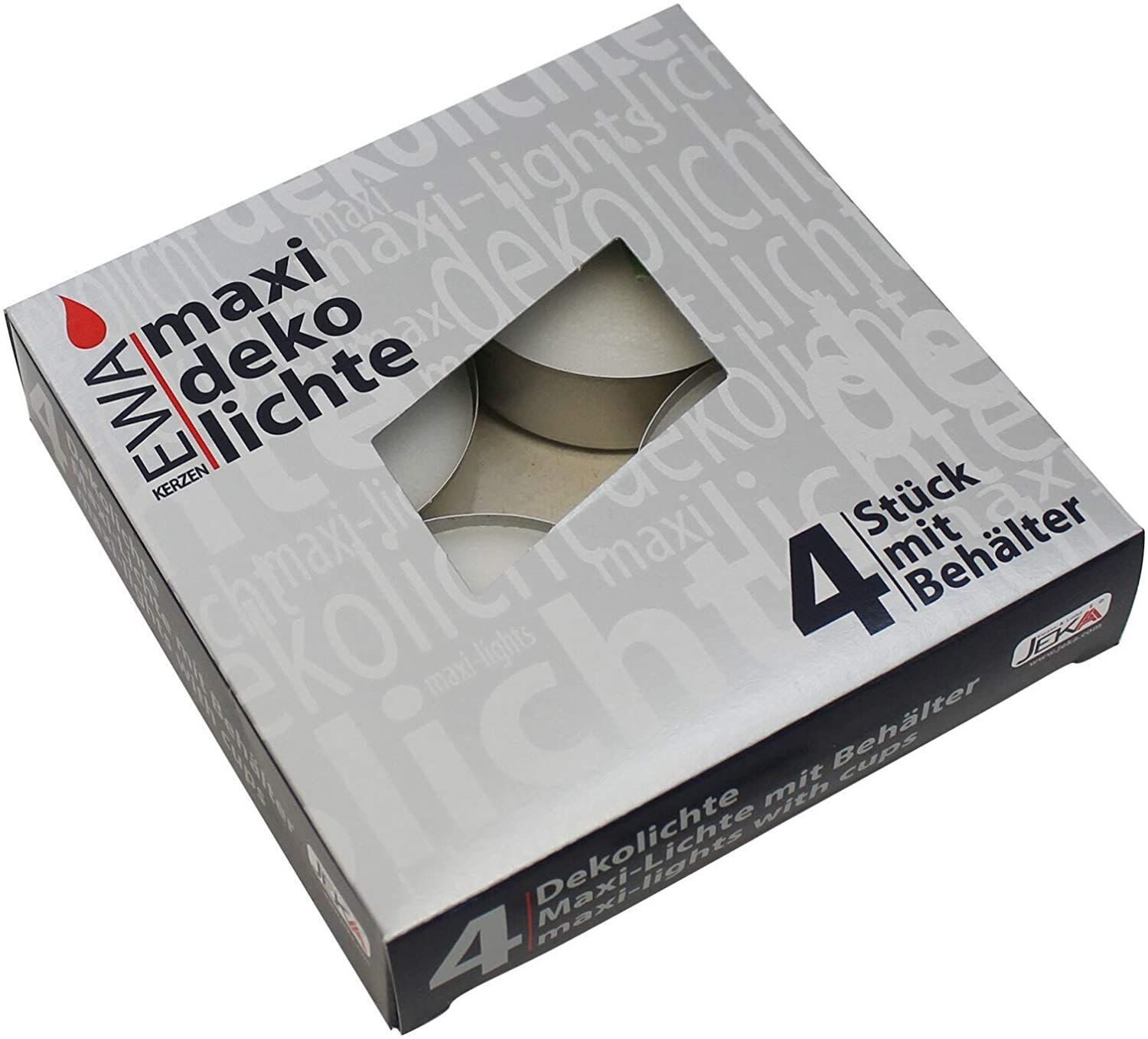 Ebersbacher Kerzenfabrik Duftkerze 1 x EWA/JEKA - 4 Maxi Teelichte