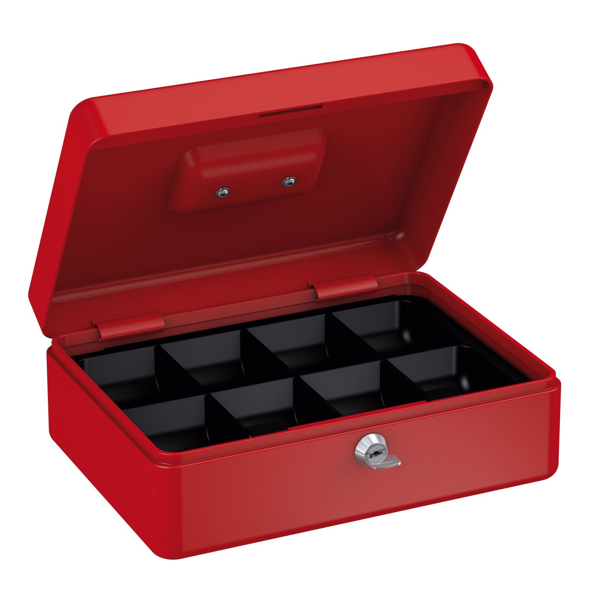 Thumbnail - BASI Tresor Bargeldkasse (Packung, 8-St), B25 x L17,9 x H9 cm, abschließbar, 2 Schlüssel, Farbe Rot