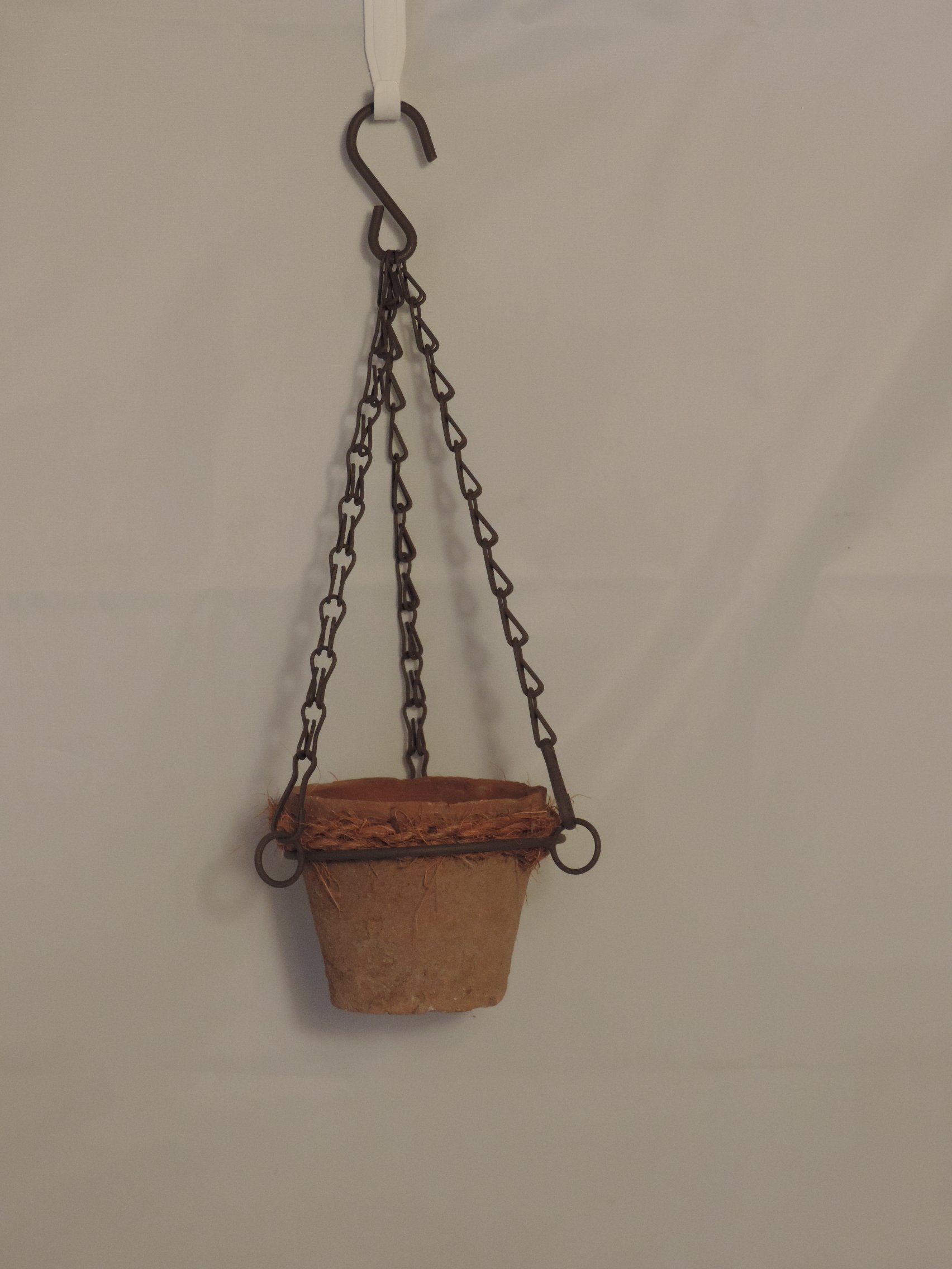 esschert design Blumenampel Hängetopf Terracotta Blumentopf hängend mit Kette Pflanztopf Kräutert