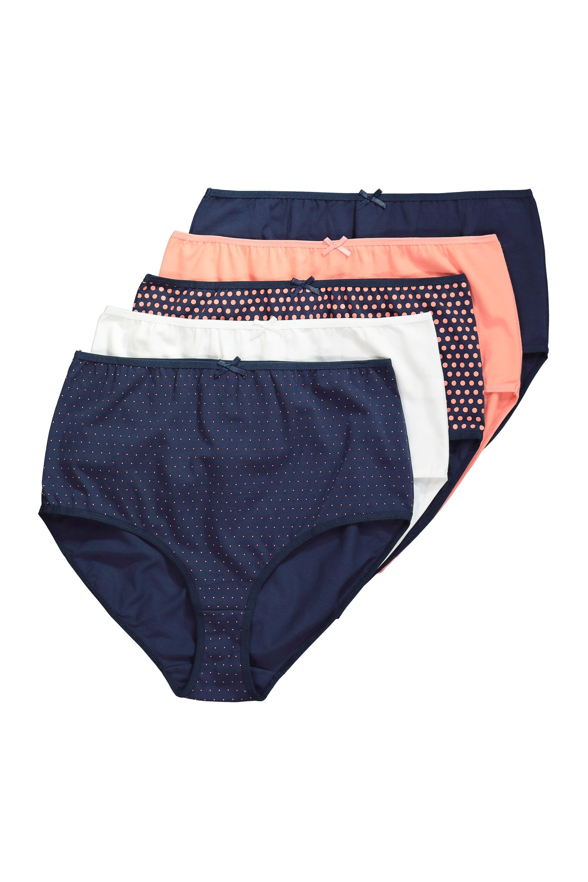 Slip Maxislips 5er-Pack Punkte/einfarbig