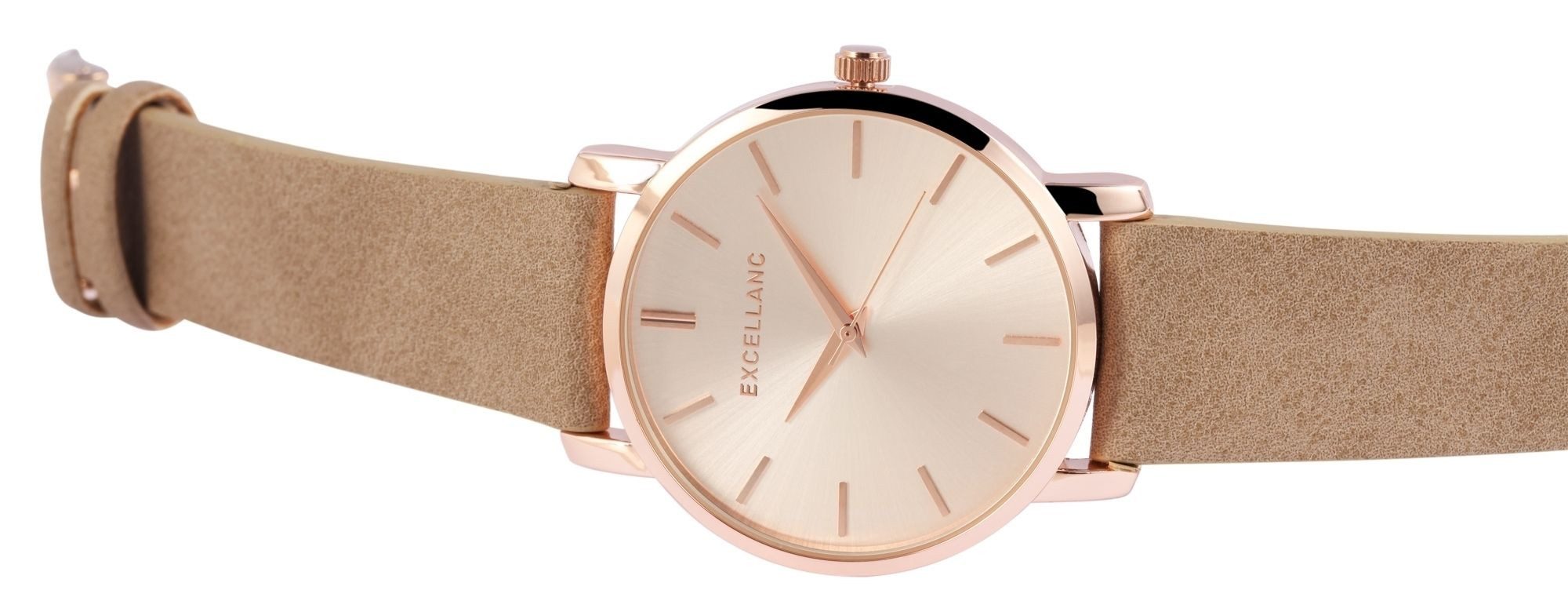 EXCELLANC Quarzuhr EX0326 Excellanc Damenuhr mit Lederimitationsband, Damen günstig online kaufen