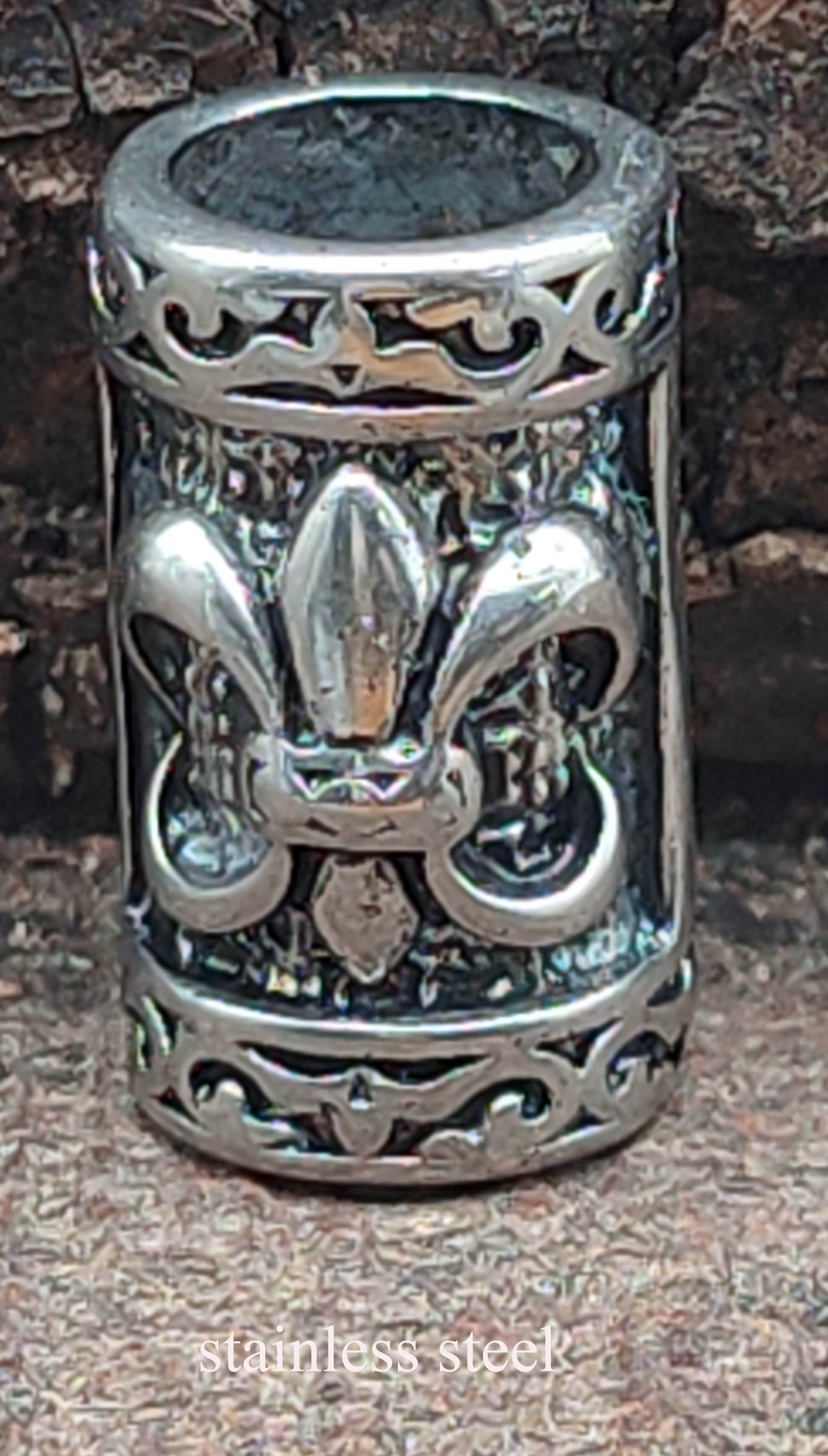 Kiss of Leather Diadem Bartperle Fleur-de-Lis Edelstahl Fleur-de-Lys franz. Lilie
