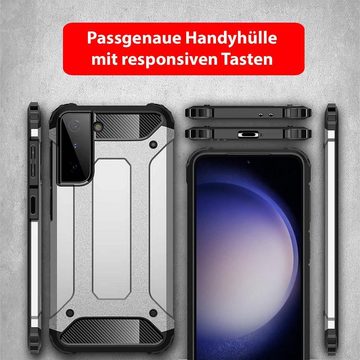 FITSU Handyhülle Outdoor Hülle für Samsung Galaxy S23 Schwarz, Robuste Handyhülle Outdoor Case stabile Schutzhülle mit Eckenschutz